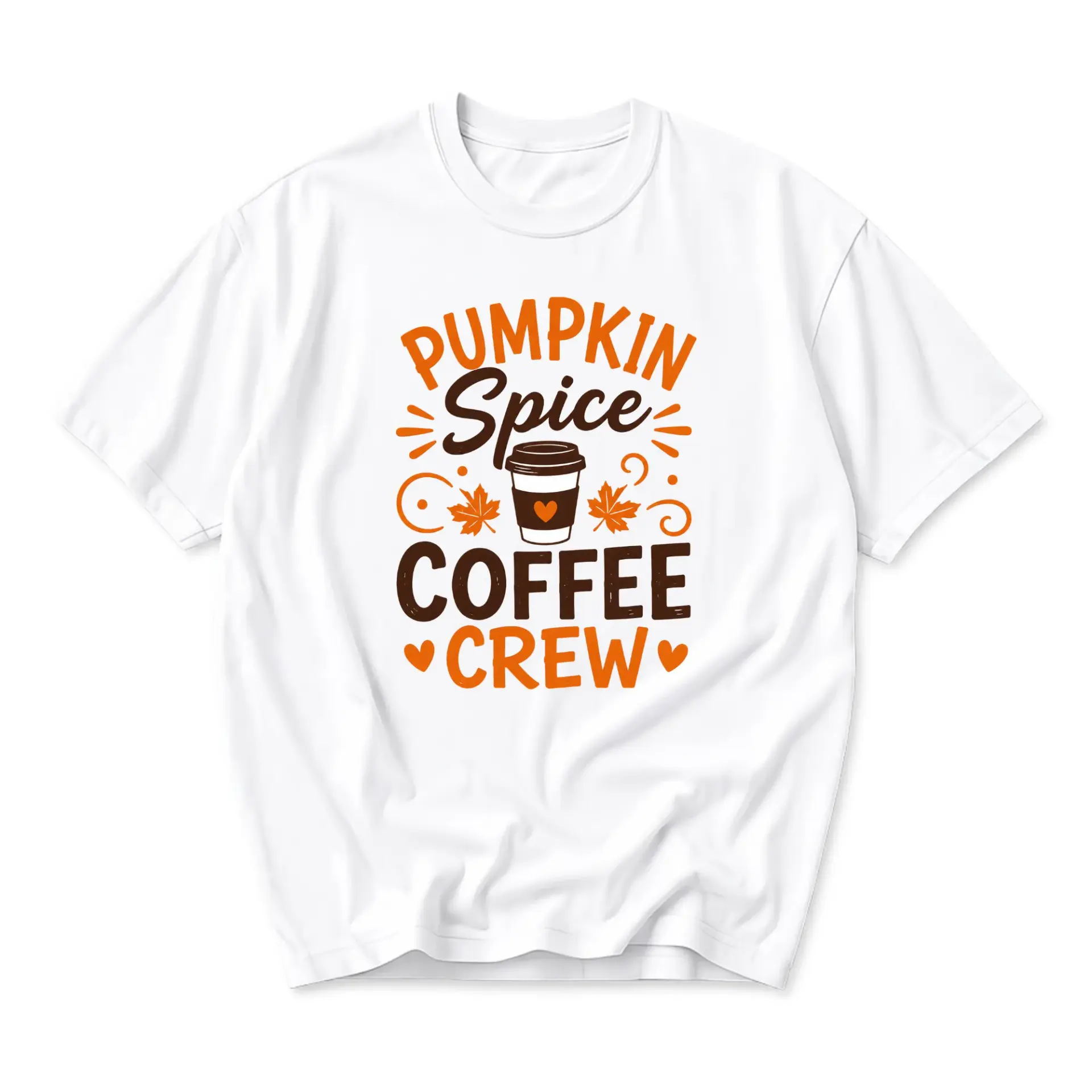 Funny Shirt Pumpkin Spice Coffee Crew Graphic Tee Seasonal Autumn Fall Unisex Casual Cotton Blend Crew Neck Apparel