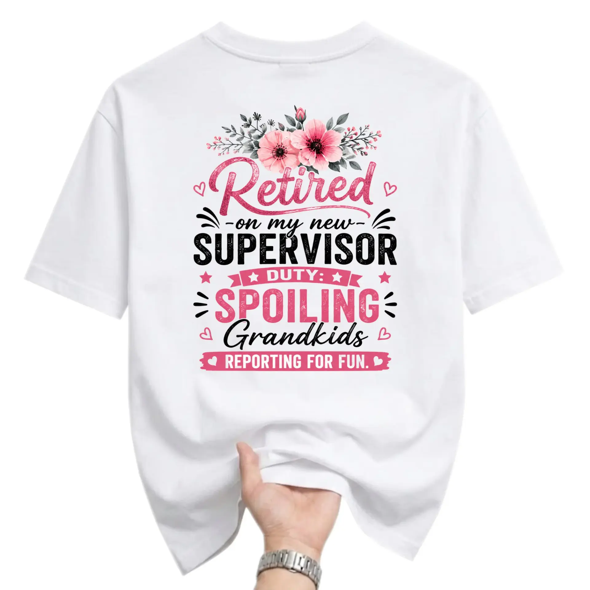 Funny Shirt Retired on My New Supervisor Duty Spoiling Grandkids Graphic