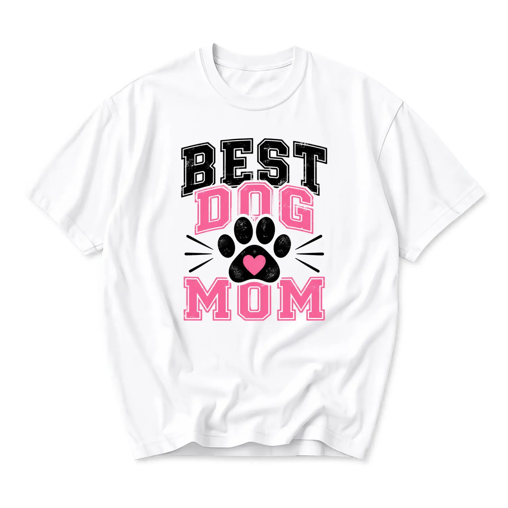 Graphic Tee Best Dog Mom White Unisex Shirt Casual Everyday Crew Neck Short