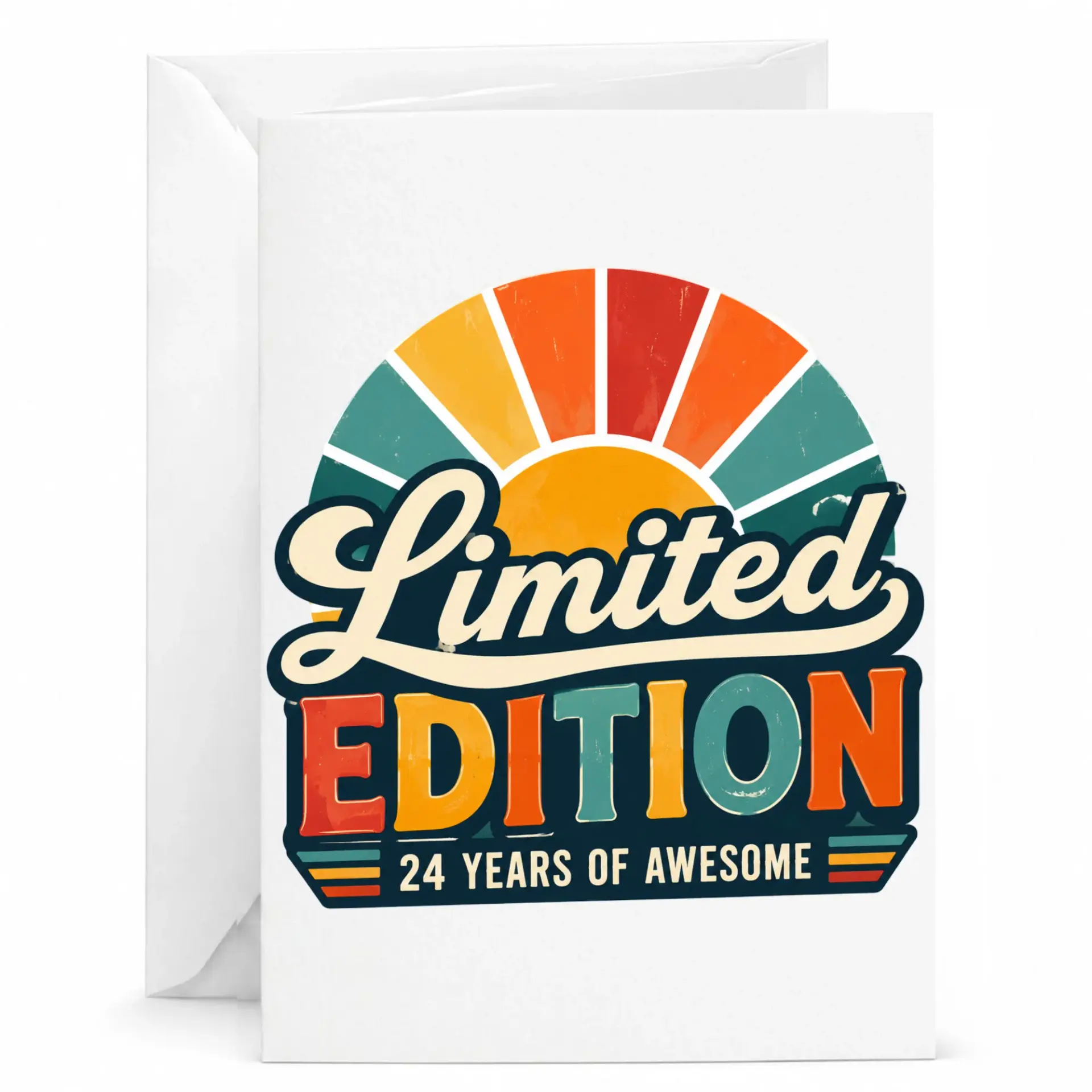 Greeting Card Limited Edition 24 Years of Awesome Vintage Retro Style Design for Milestone Birthday Celebration