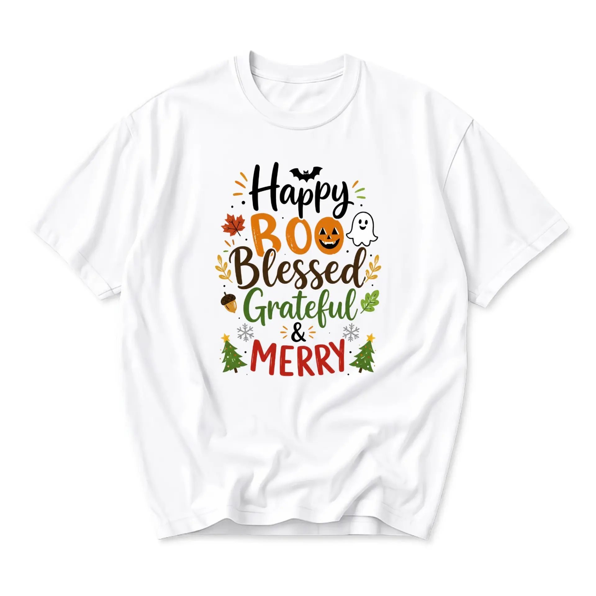 Graphic Tee Seasonal Holiday Shirt Unisex Cotton Crew Neck Top for Fall and Winter Casual Festive Graphic Apparel