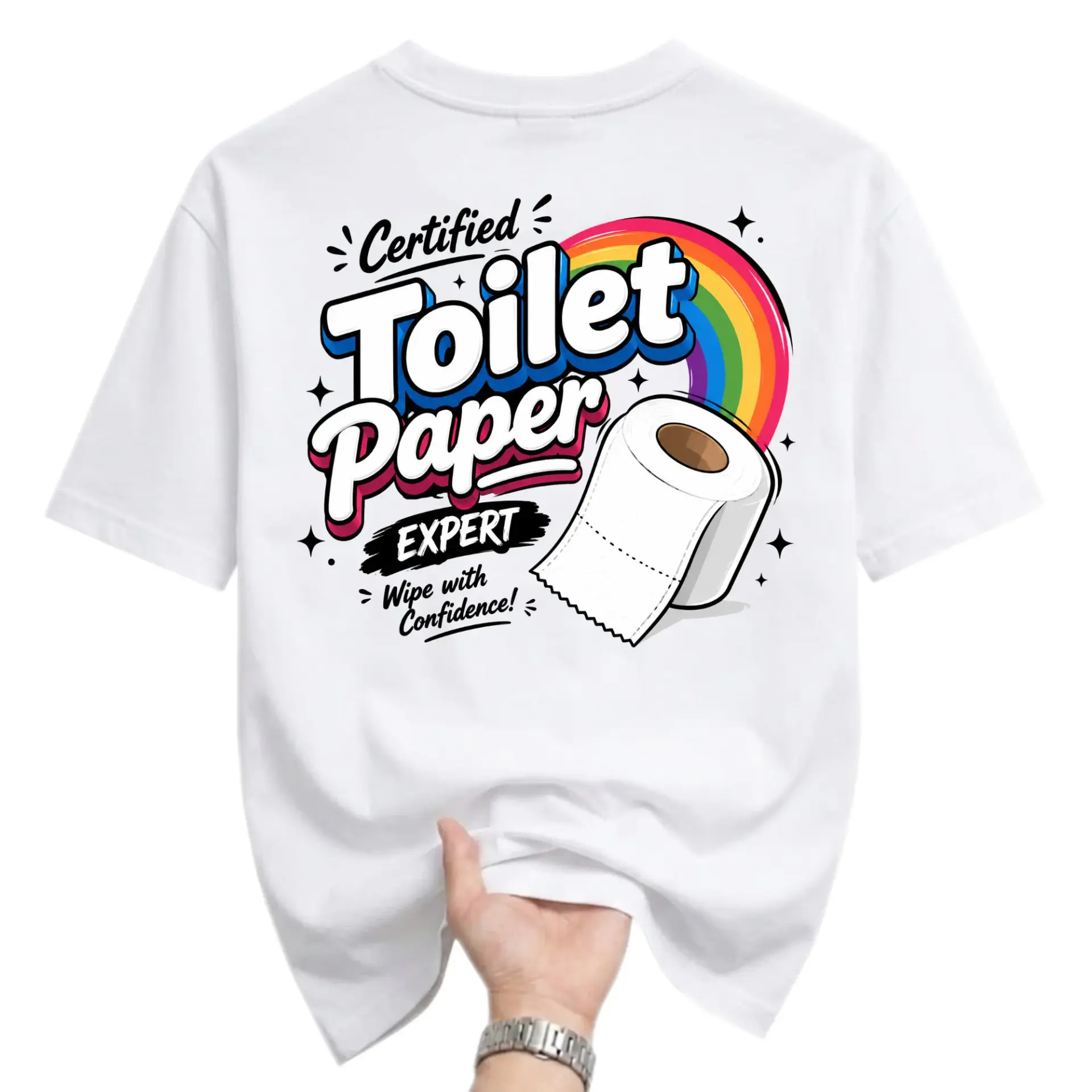 Funny Shirt Certified Toilet Paper Expert Graphic Tee Unisex Casual Humor