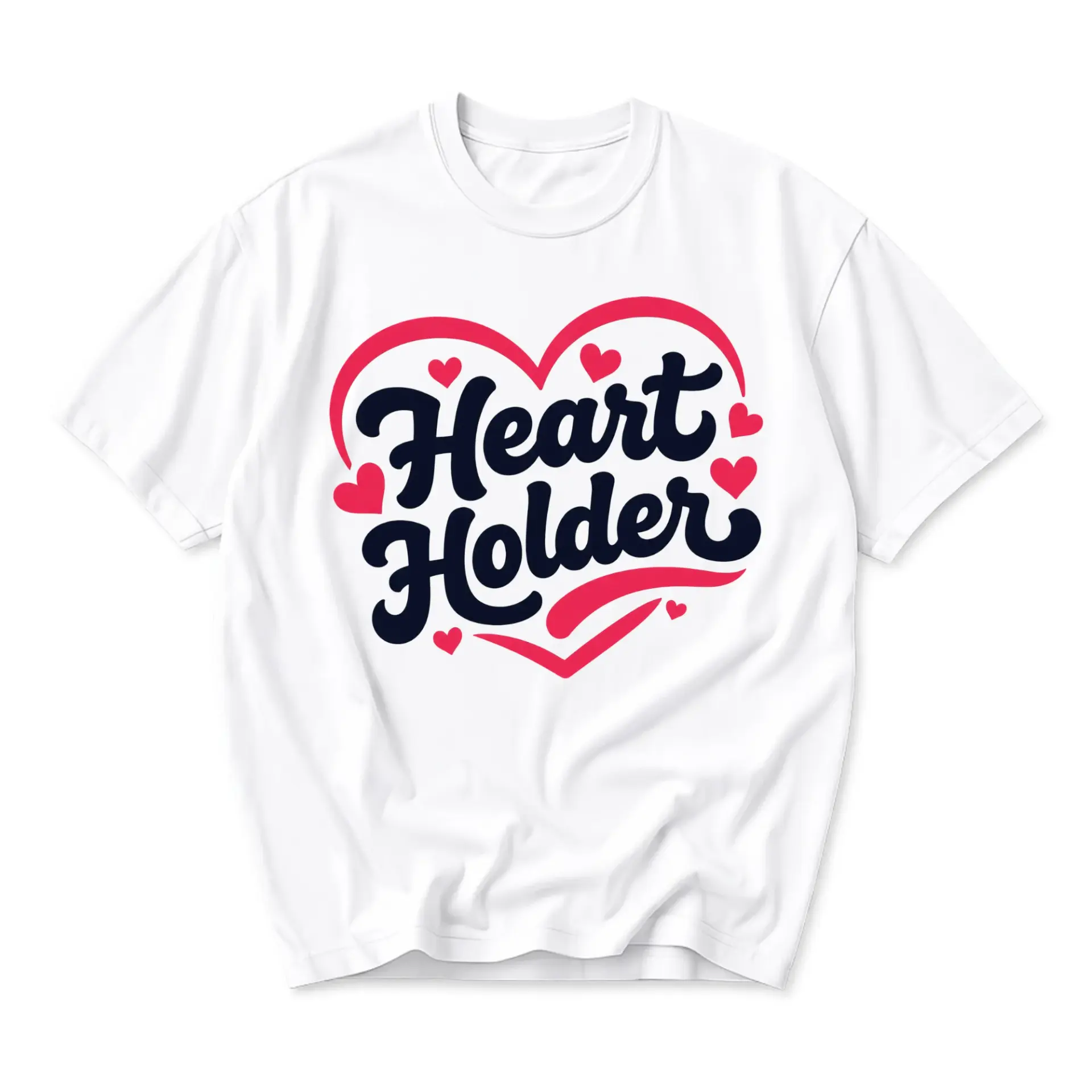 Graphic Tee Heart Holder Shirt for Men and Women Casual Short Sleeve Crew Neck Cotton Blend Apparel for Everyday Wear