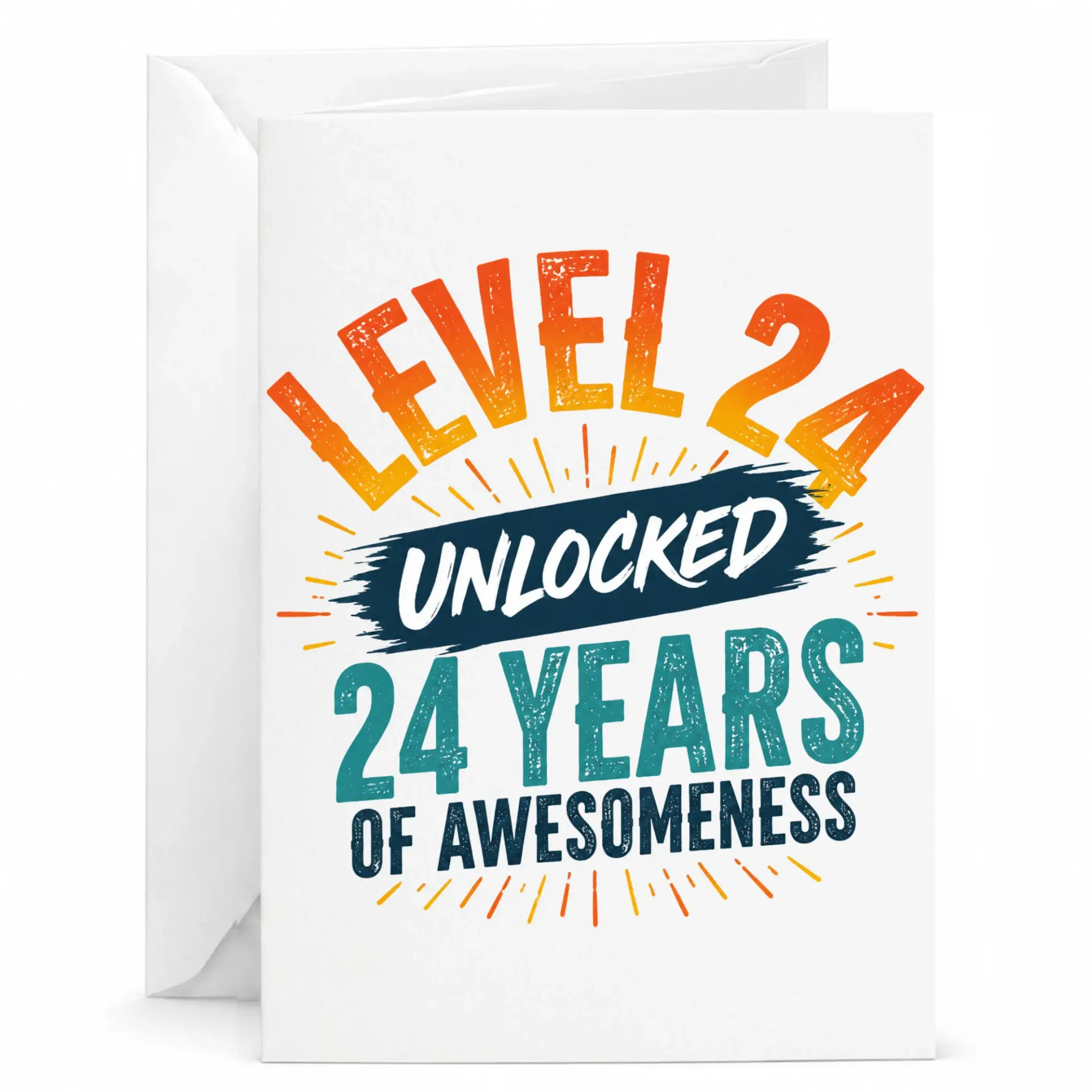 Birthday Card Level 24 Unlocked 24 Years of Awesomeness Greeting Card for Twenty Fourth Birthday Milestone Celebration