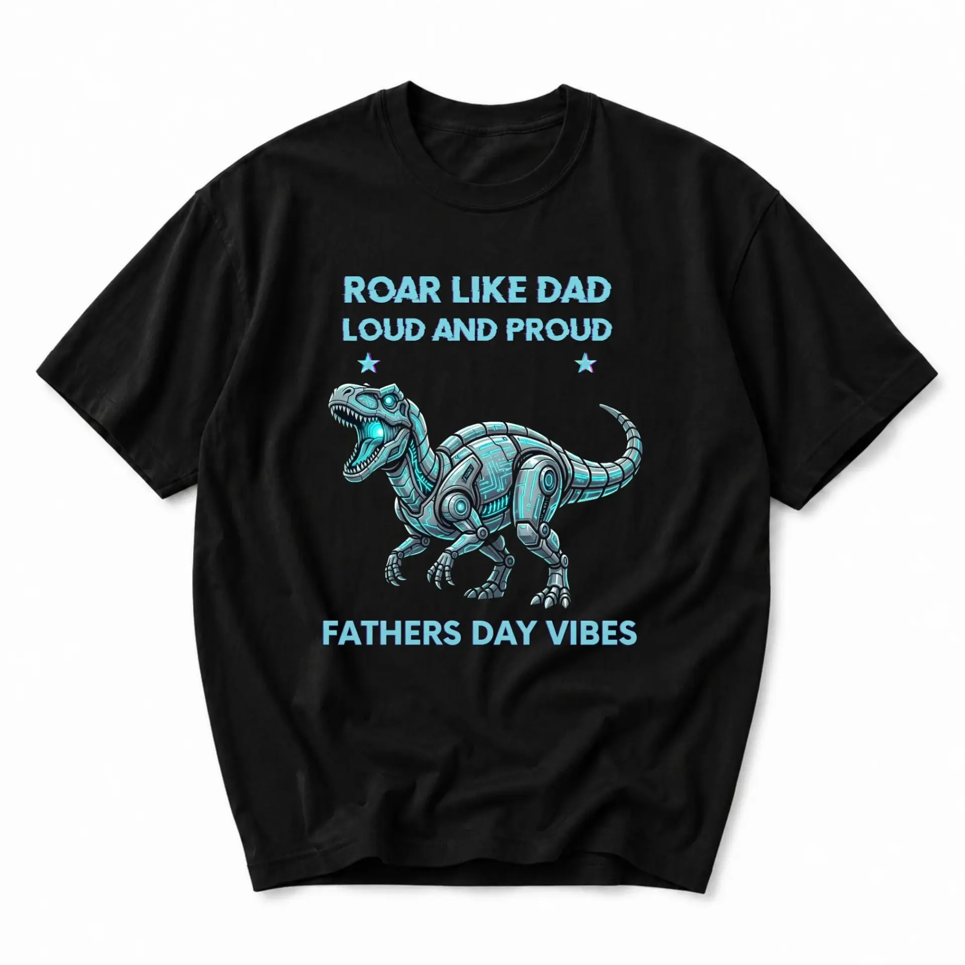 Funny Shirt for Men Robot Dinosaur Graphic Print Casual Crew Neck Unisex Tee Apparel Everyday Wear and Special Days