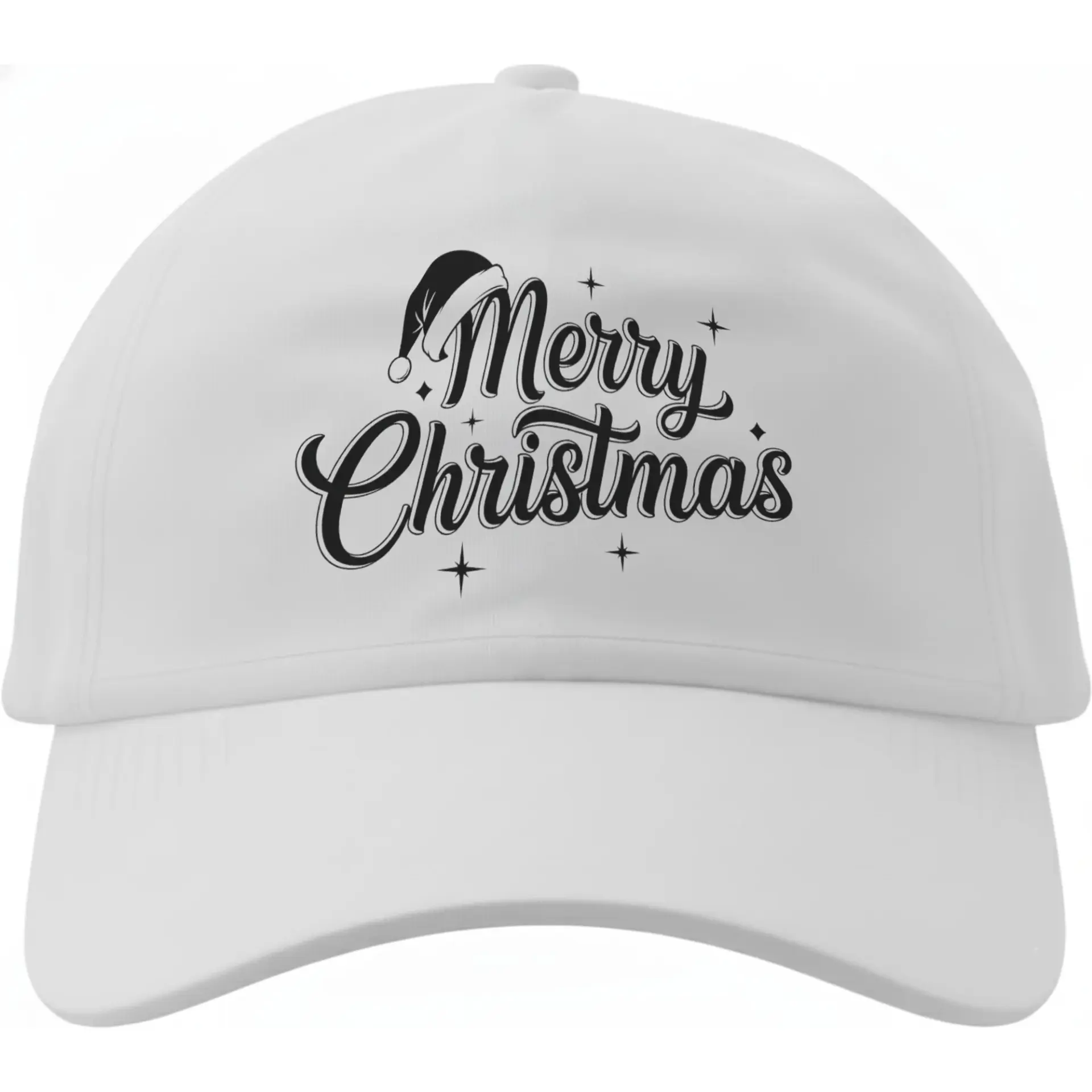 Baseball Cap with Merry Christmas Graphic Holiday Seasonal Festive White Dad Hat for Casual Winter Wear and Gift Giving
