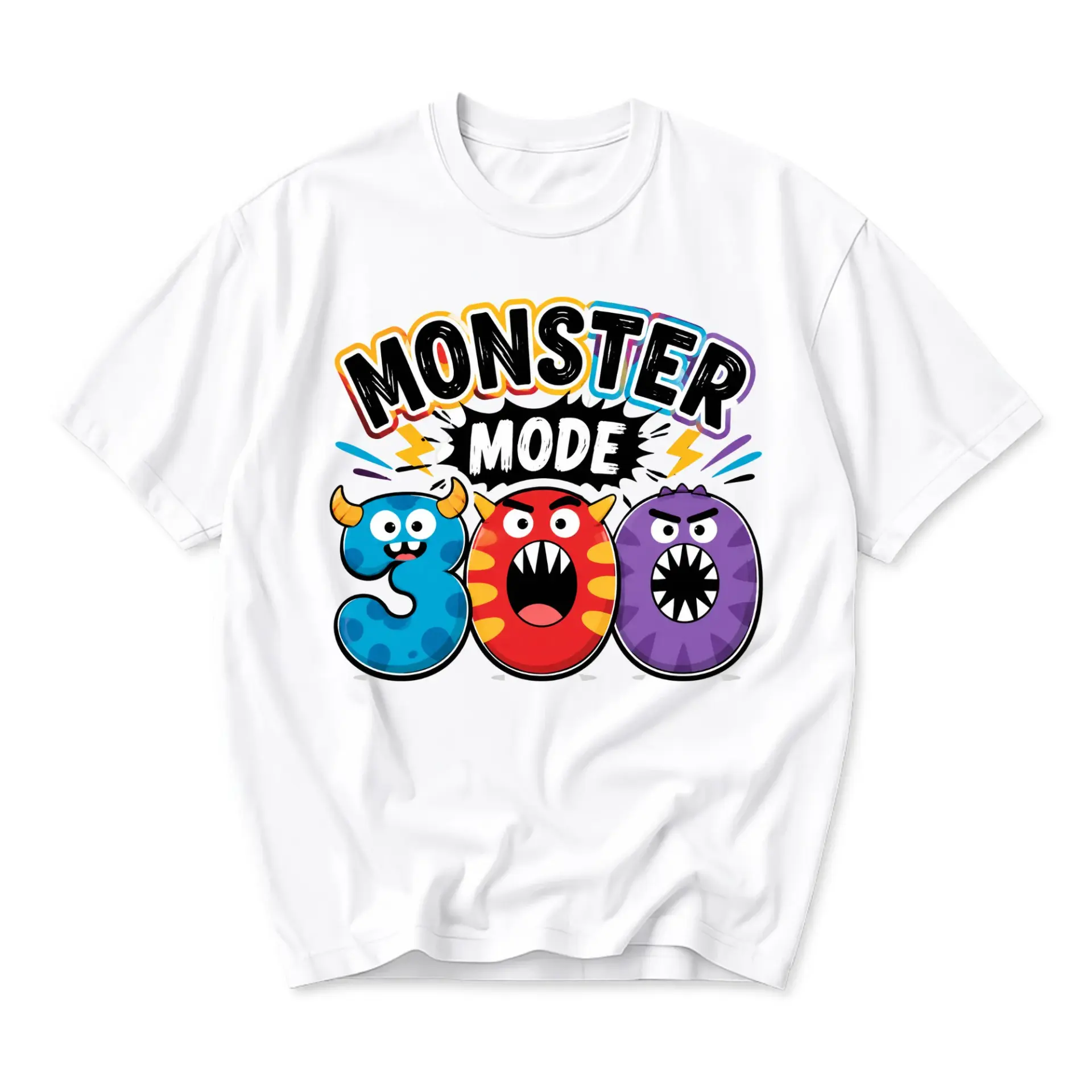 Funny Shirt Monster Mode 300 Graphic Tee Unisex Casual Apparel for Everyday Wear and Unique Self Expression Outfits