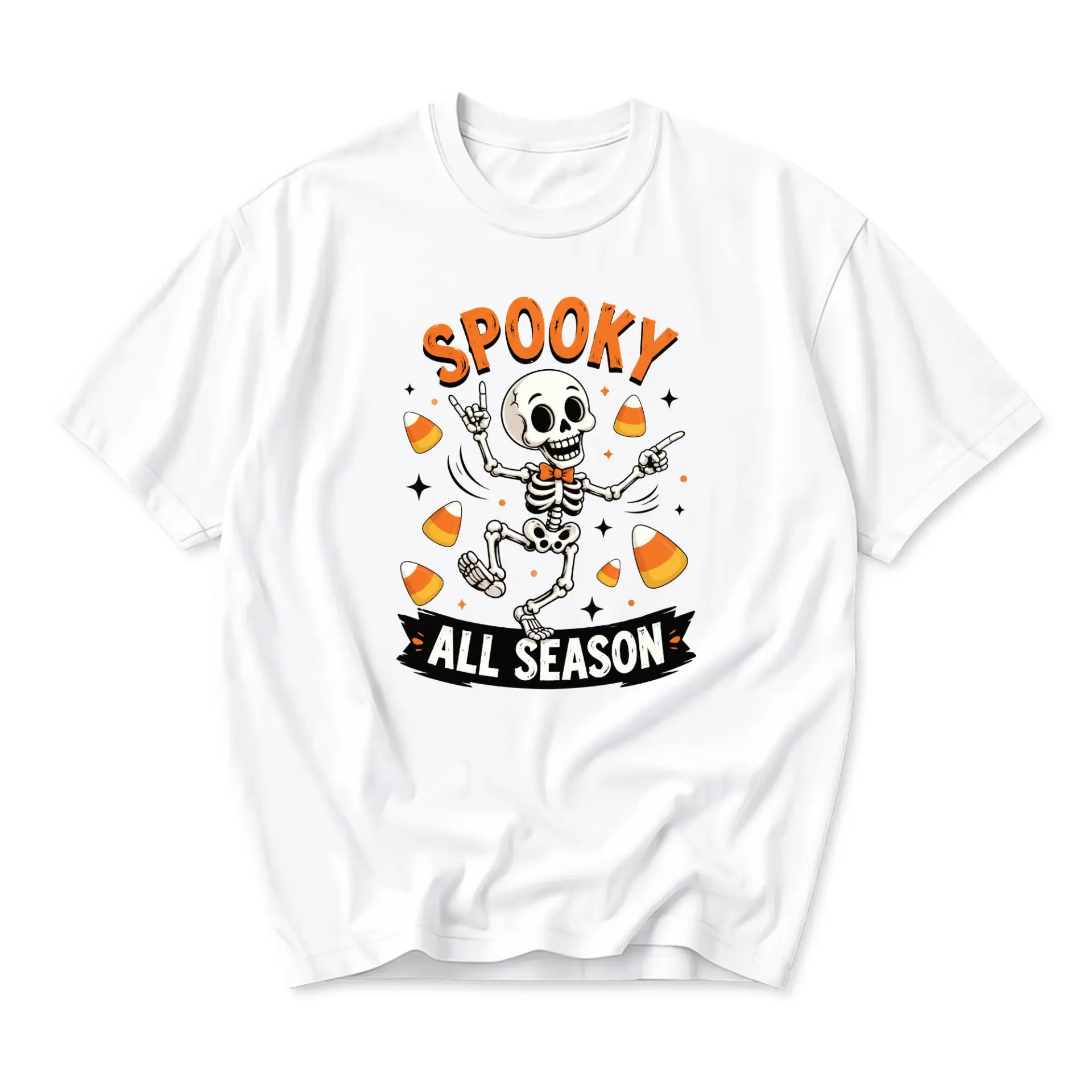 Graphic Tee Spooky All Season Skeleton Shirt Fun Fall Holiday Unisex Crew Neck Casual Cotton Blend Apparel