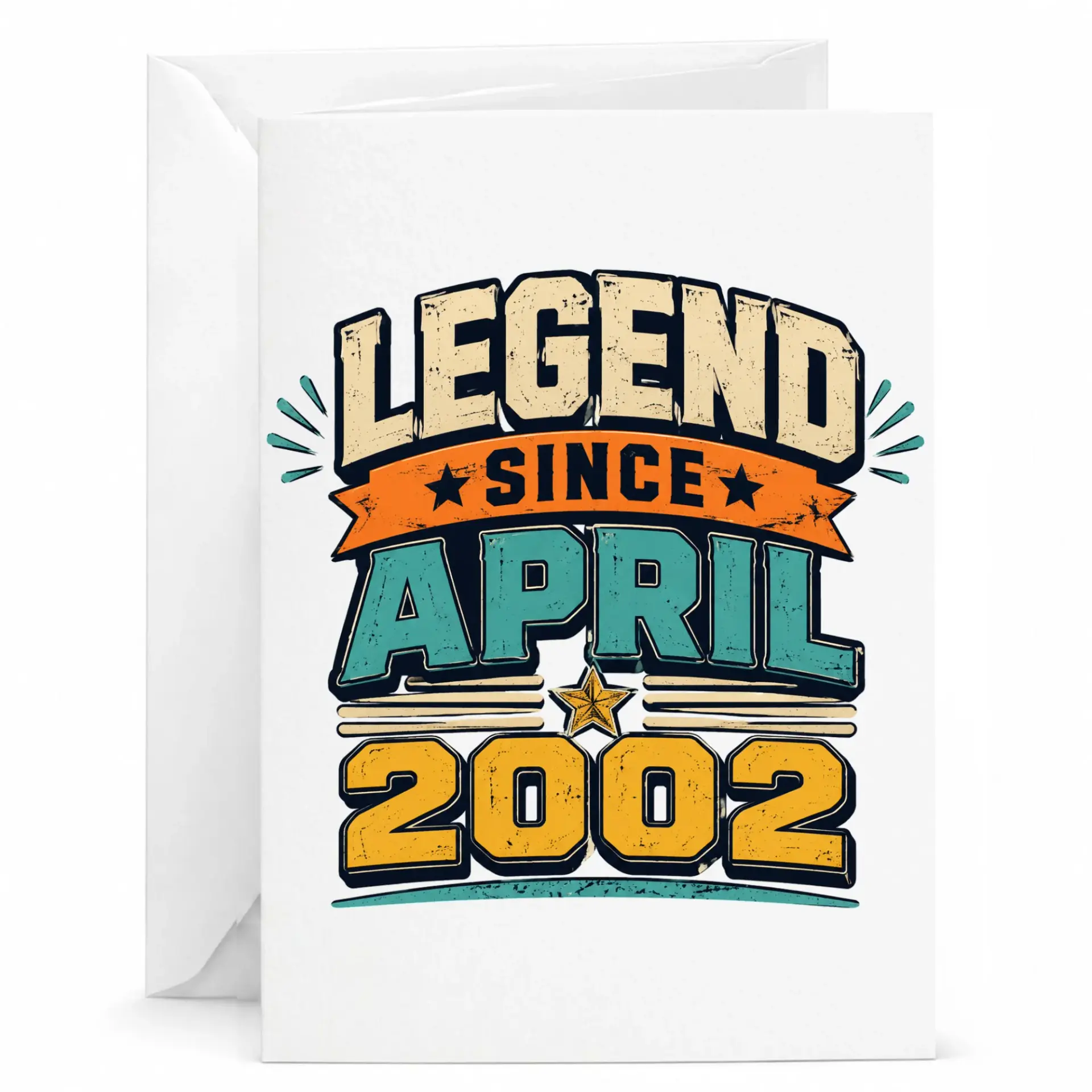 Birthday Card Legend Since April 2002 Retro Vintage Style Greeting Card for Milestone Birthdays