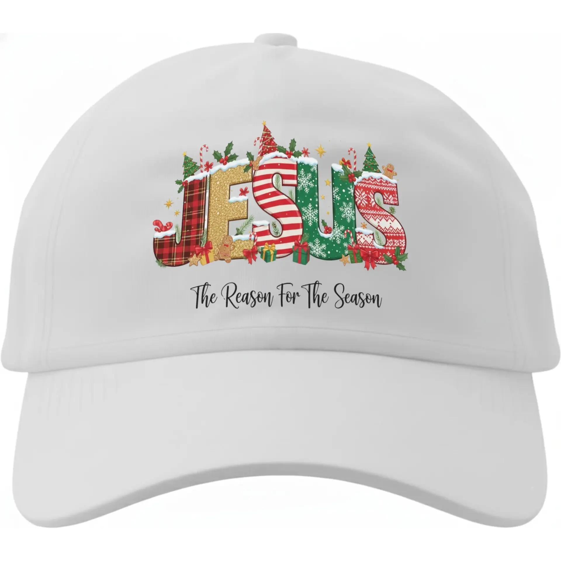Baseball Cap Jesus the Reason for the Season Holiday Print Low Profile Cotton Hat for Comfortable Casual Daily Wear
