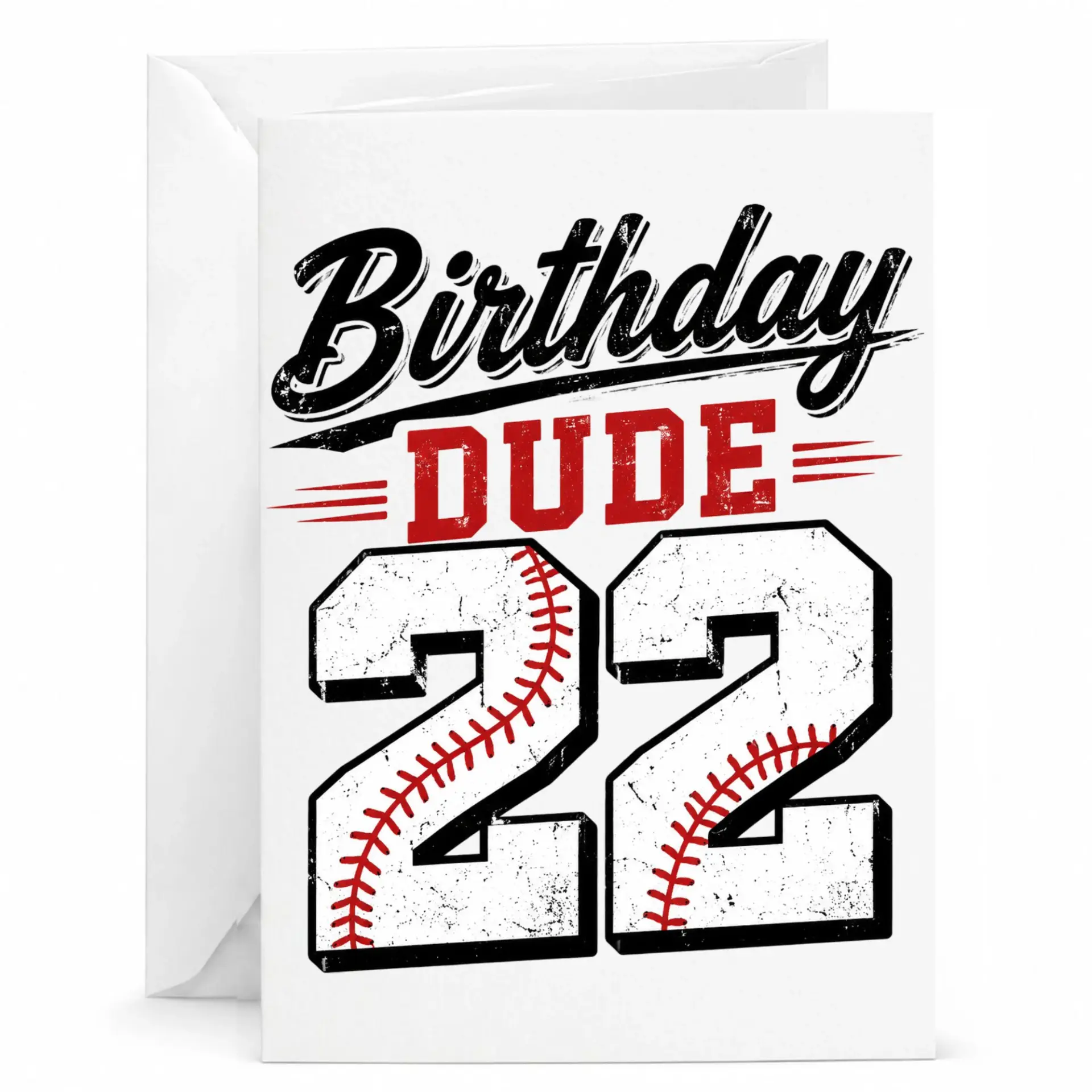 Birthday Card Birthday Dude 22 Sports Themed Greeting Card with Envelope for Milestone Anniversary Celebration