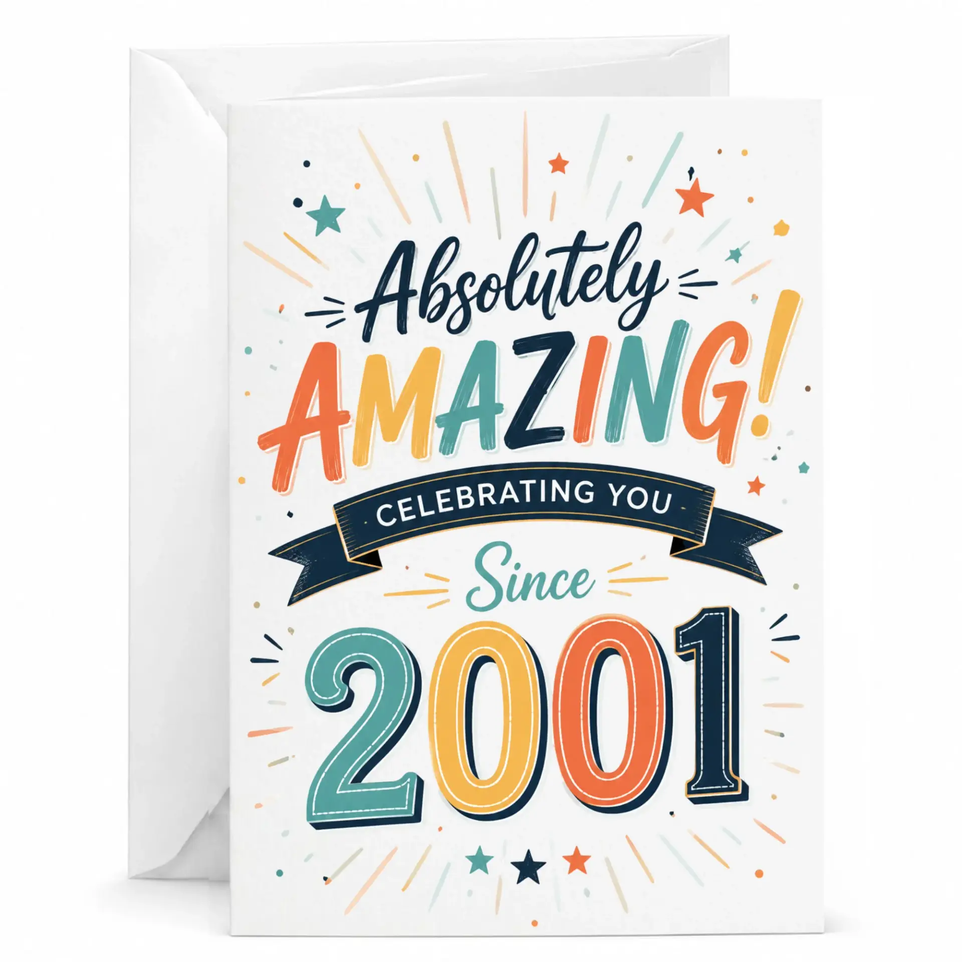 Birthday Card Absolutely Amazing Celebrating You Since 2001 Greeting Card for Special Milestone Anniversary Celebration