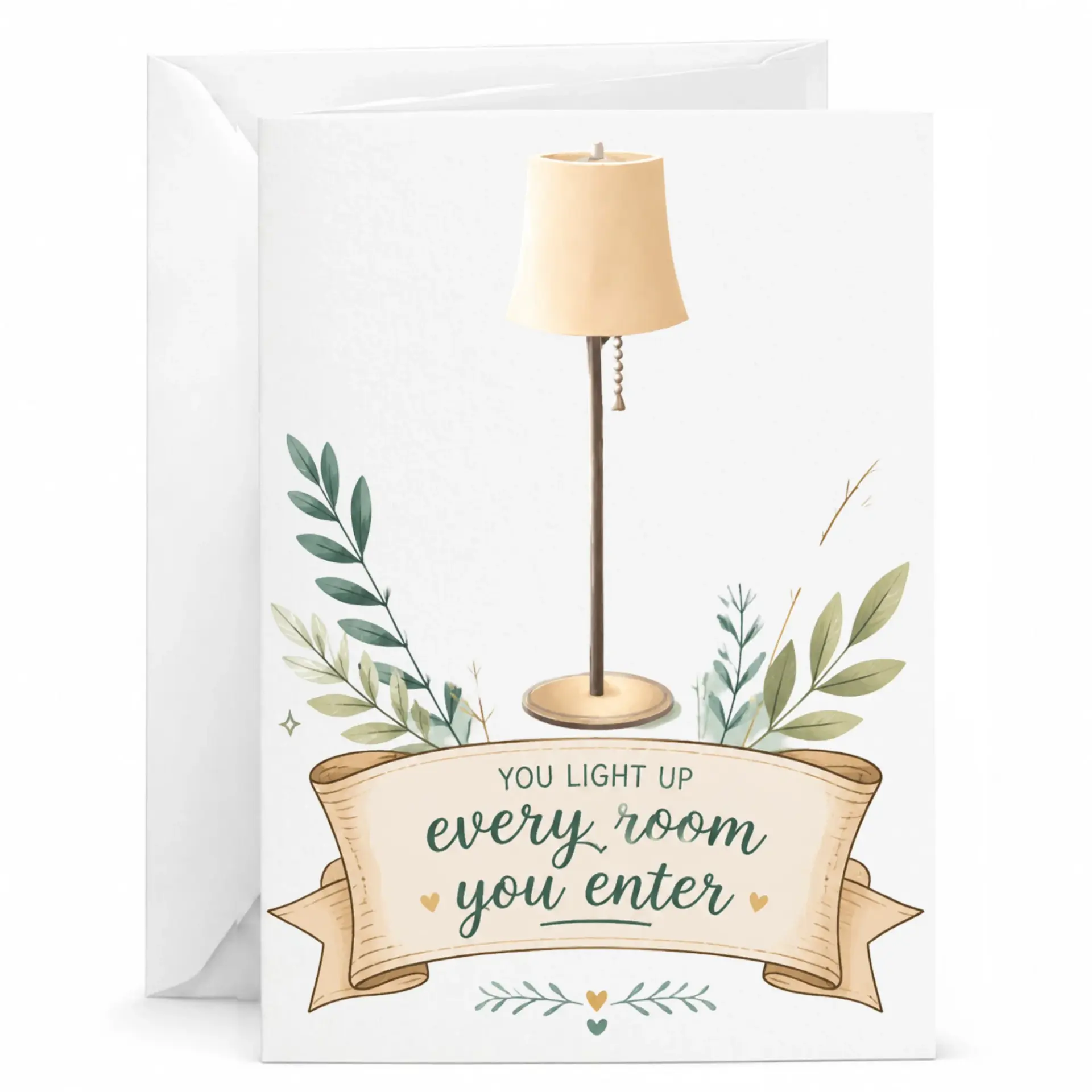 Funny Encouragement Greeting Card You up Every Room Enter Lamp Design for Friends and Family Members