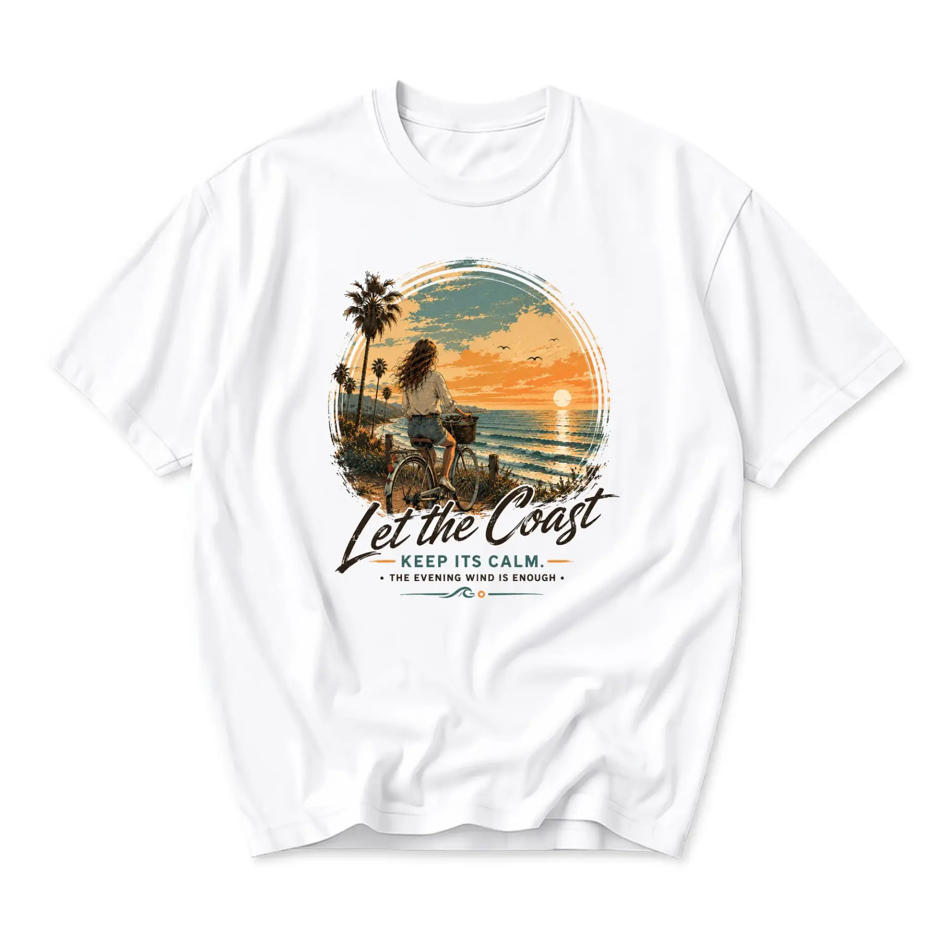 Graphic Tee Let the Coast Keep Its Calm Unisex Crew Neck Short Sleeve Shirt Nature Inspired Coastal Beach Apparel