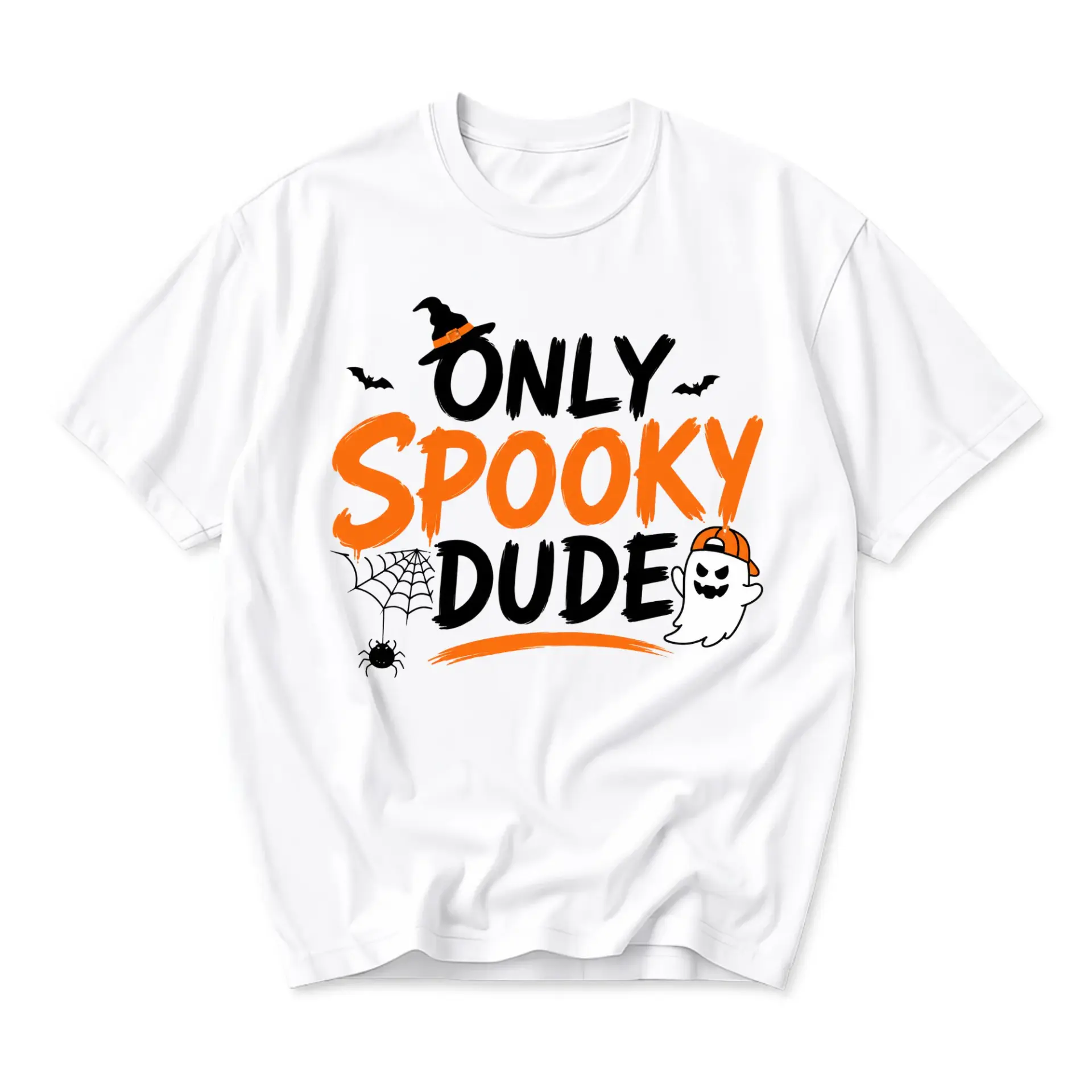 Funny Shirt Only Spooky Dude Graphic Tee Unisex Casual Apparel for Autumn Seasonal Holidays and Everyday Style