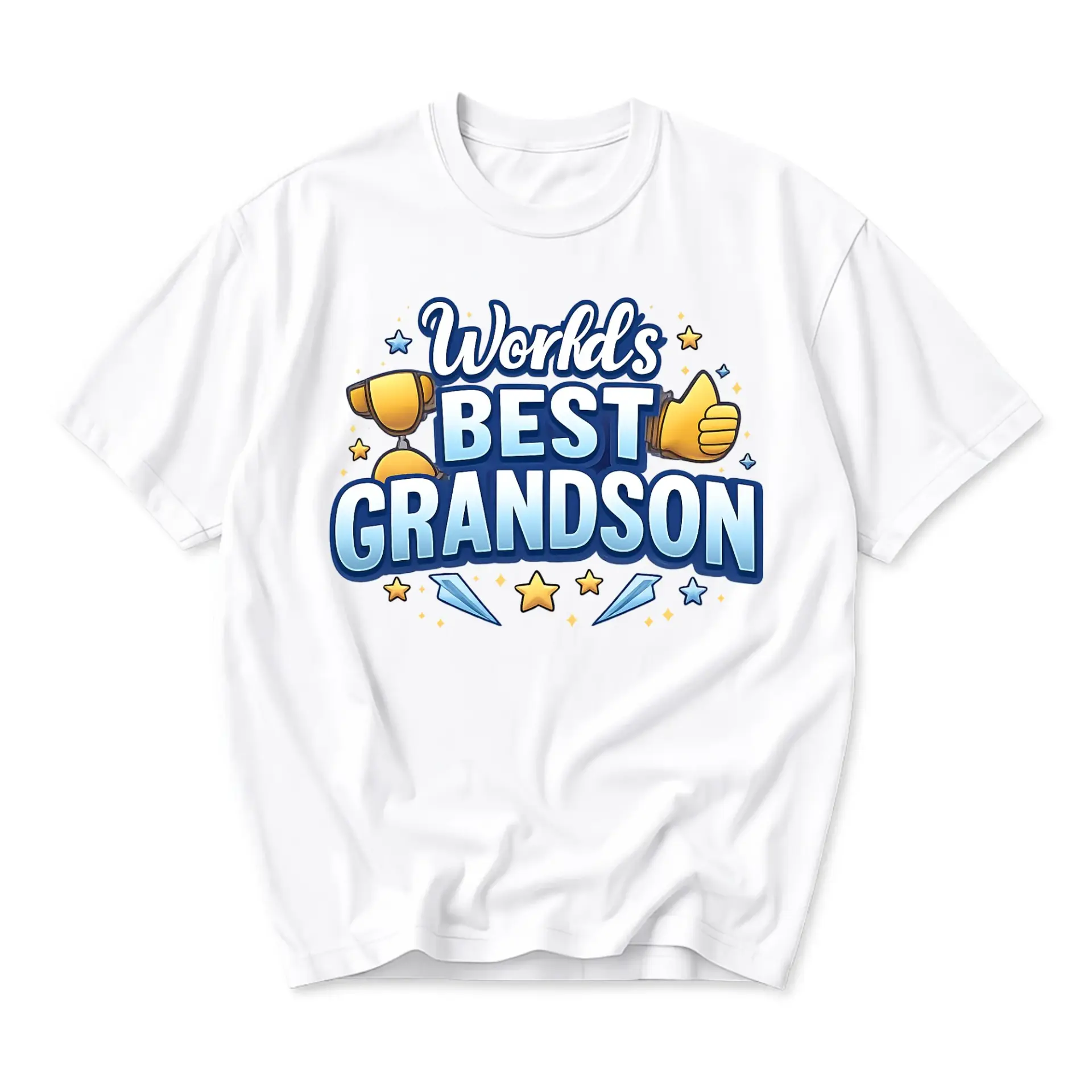 Funny Shirt World's Best Grandson Graphic Tee Unisex Casual Crew Neck Apparel for Everyday Wear and Gift Giving