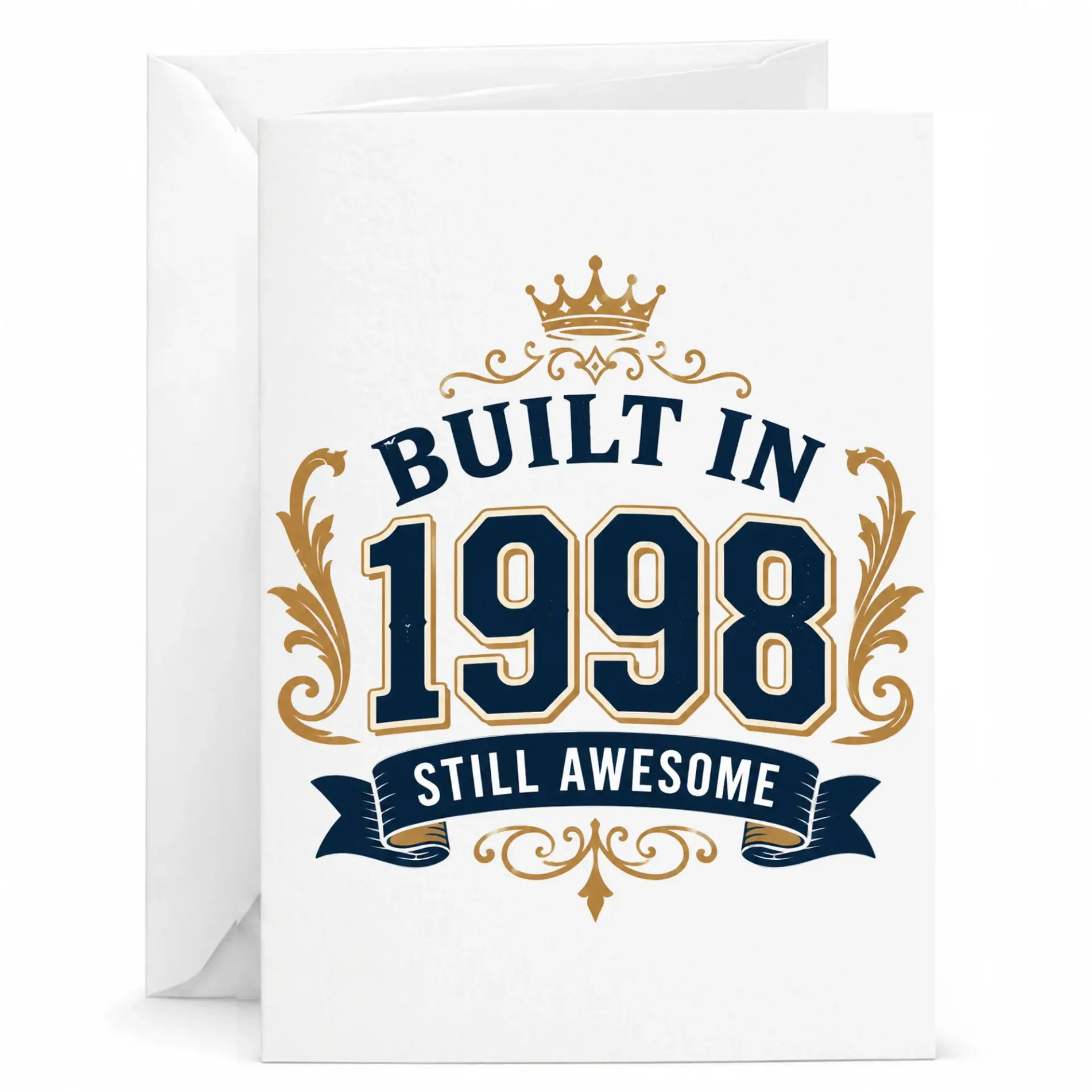 Birthday Card Built in 1998 Still Awesome Vintage Style Milestone Celebration Greeting Card for Friends and Family