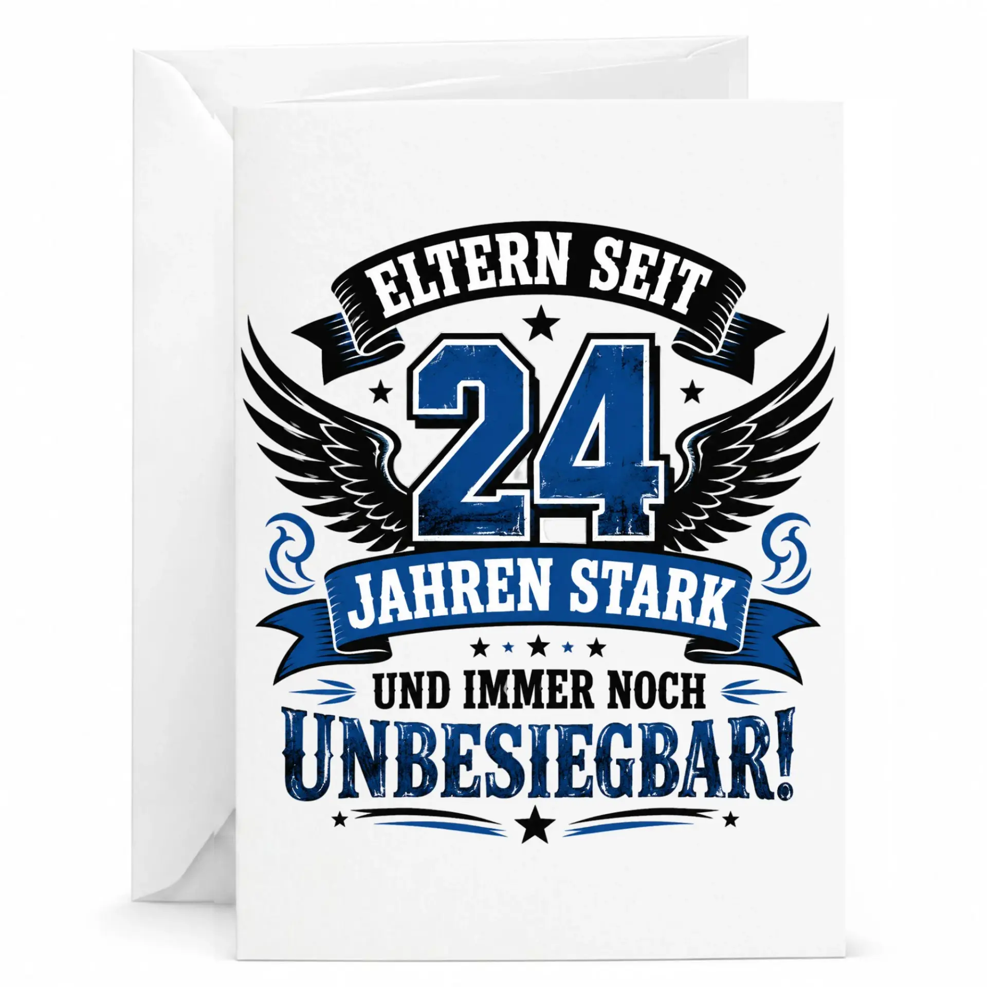 Greeting Card for Parents Celebrating 24 Years of Parenthood Anniversary Congratulations Stationary for Mom and Dad
