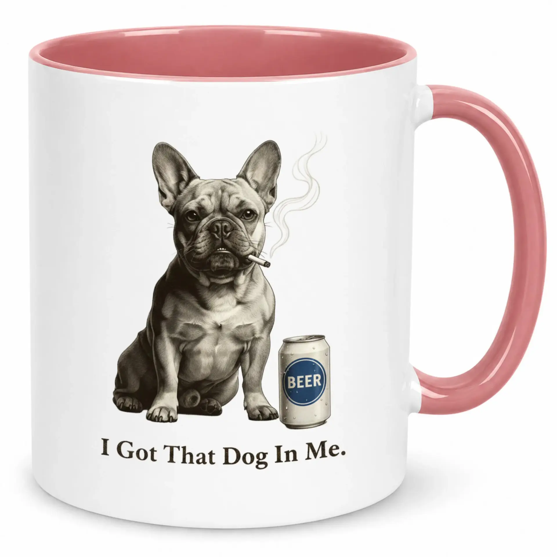 Funny Ceramic Coffee Mug with Dog Smoking and Beer Can Design Novelty Drinkware for Home Office Gift