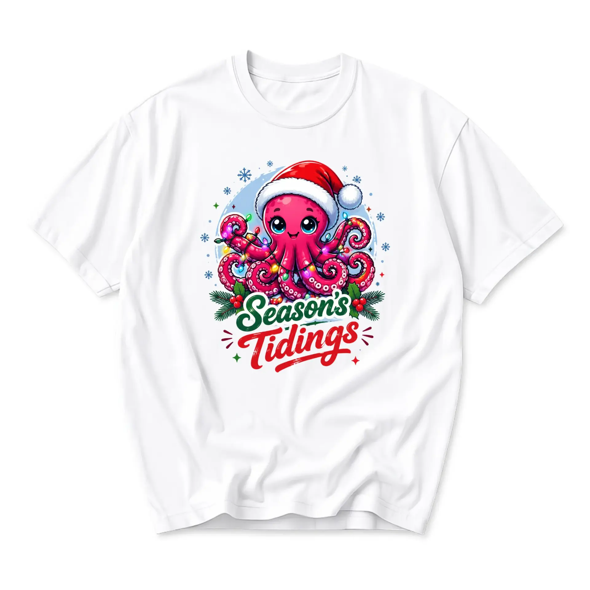Graphic Tee Season's Tidings Holiday Cute Marine Christmas Design Unisex