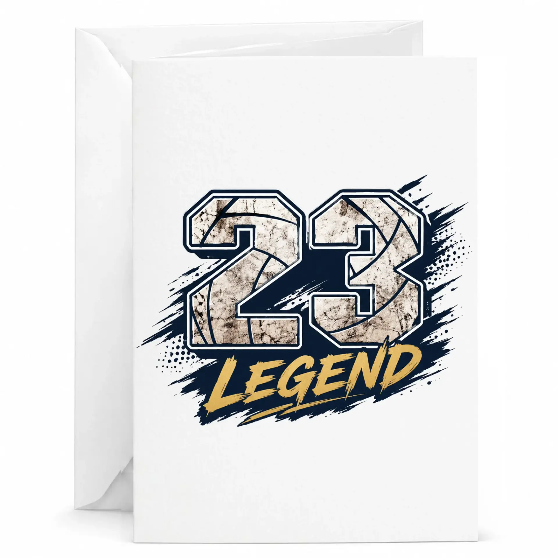 Greeting Card 23 Legend Sports Number Design Printed Stationery for Milestone Birthdays and Special Achievement Occasions