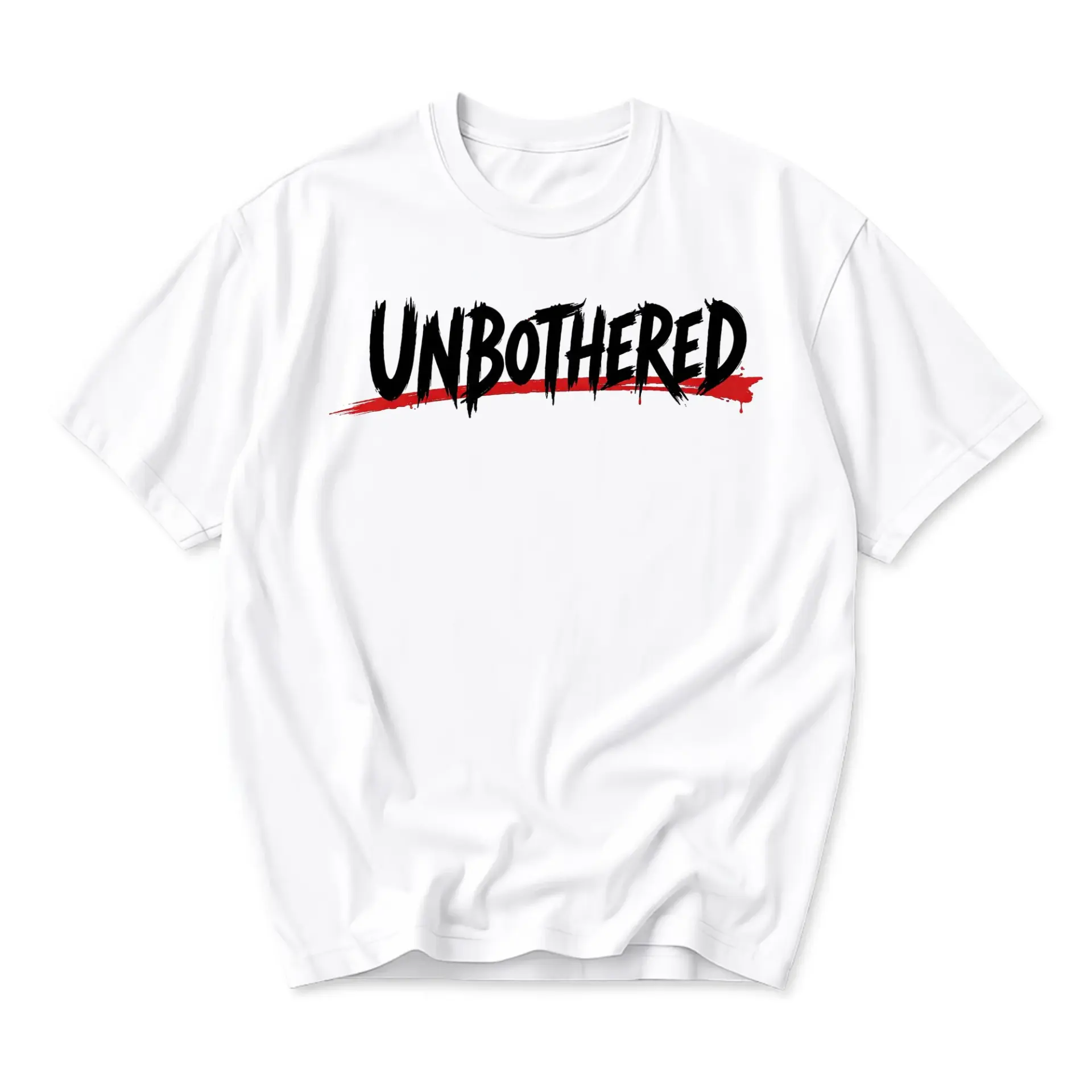 Graphic Tee Unbothered Artistic Word Print Unisex Short Sleeve Casual Crew Neck Top Comfortable Everyday Apparel
