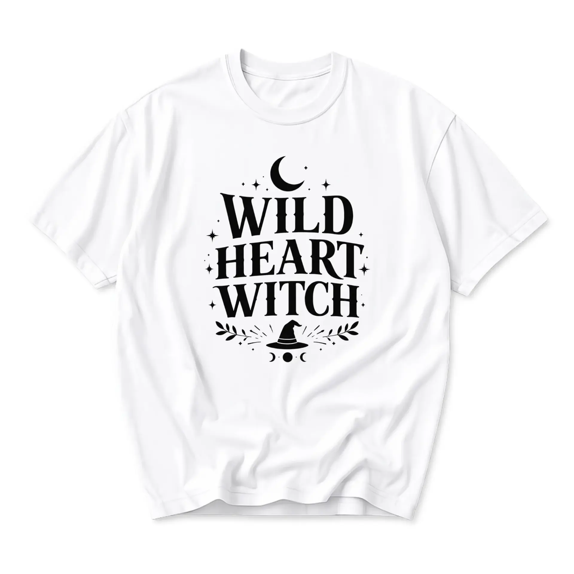 Graphic Tee Wild Heart Witch Aesthetic Design Unisex Crew Neck Short Sleeve Casual Cotton Blend Fashion T-Shirt