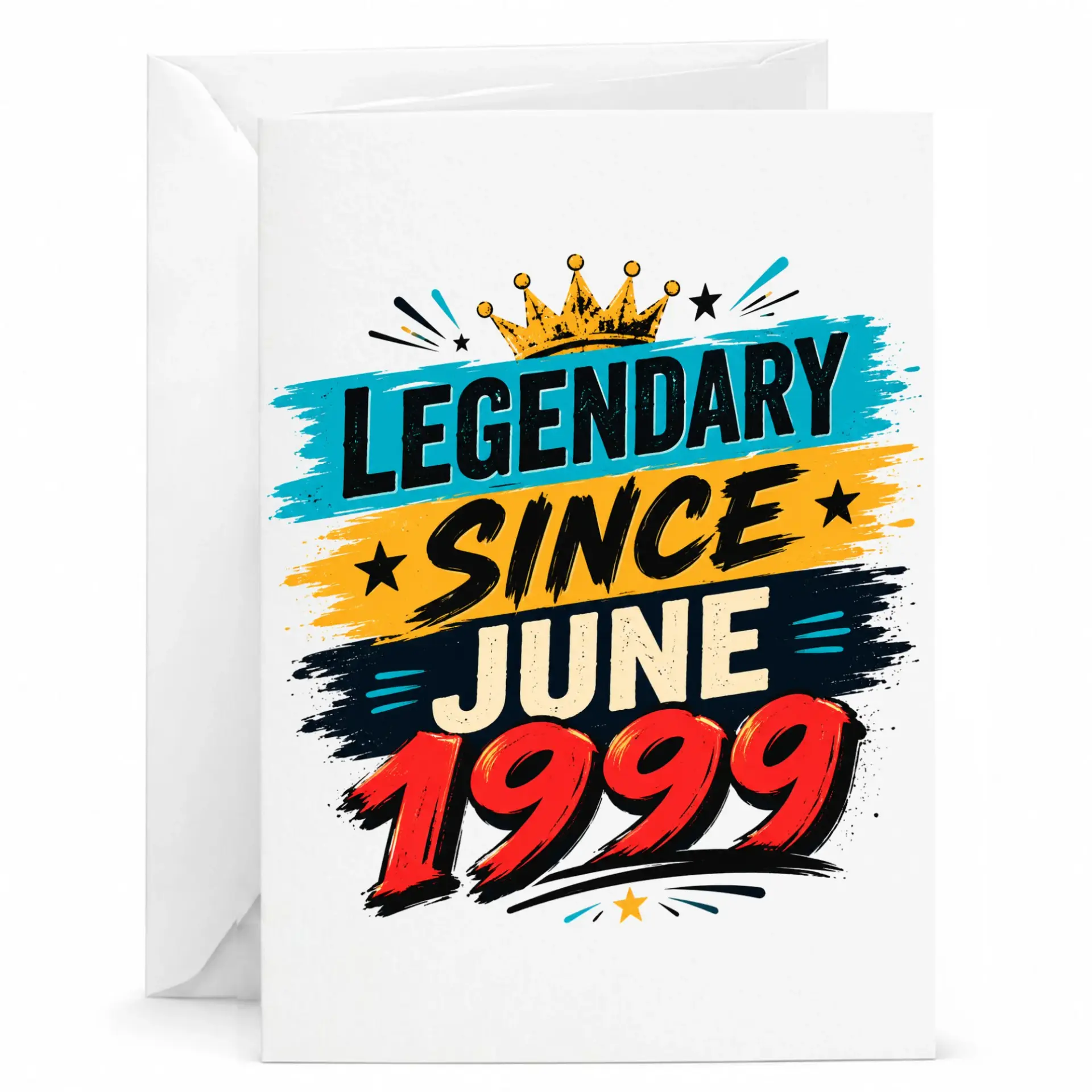 Birthday Card Legendary Since June 1999 Greeting Card for Milestone Birthday Anniversary Celebration and Keepsake