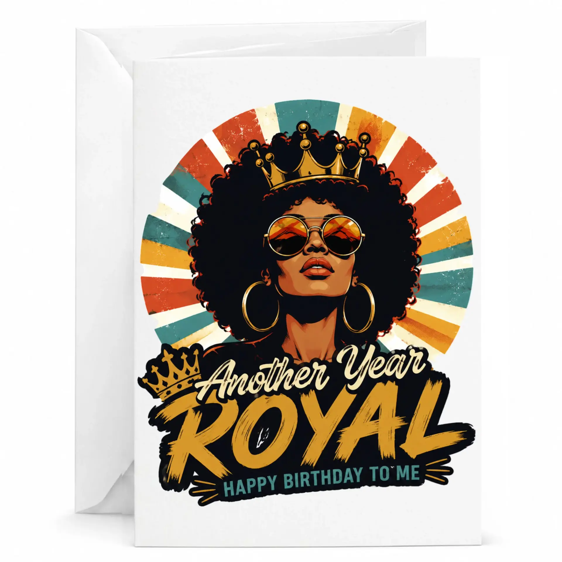 Birthday Card Another Year Royal Greeting Card with Envelope for Celebration and Personal Note 5x7 Inches