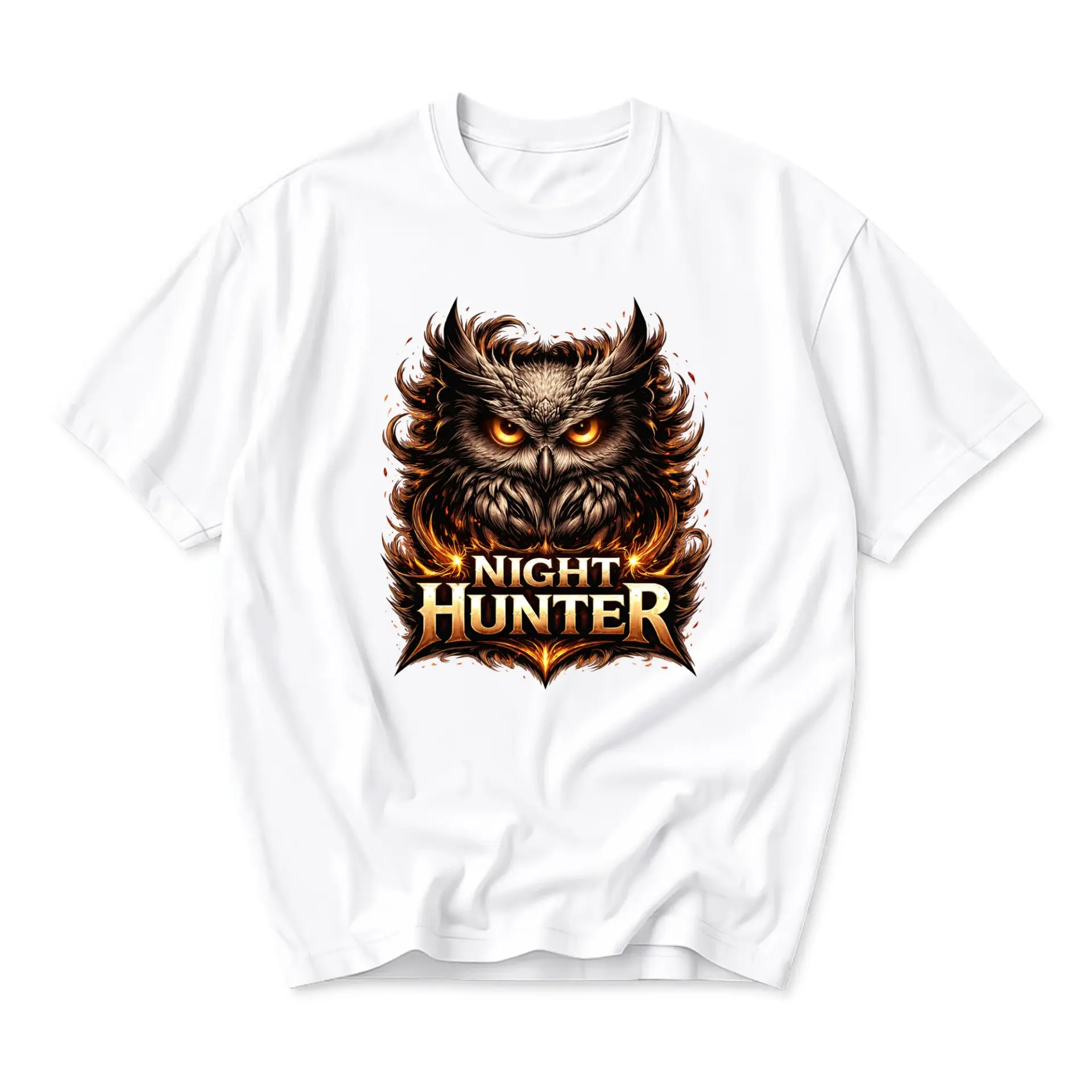 Graphic Tee Night Hunter Owl Design Unisex Crew Neck Casual Shirt Comfortable Cotton Blend Everyday Apparel