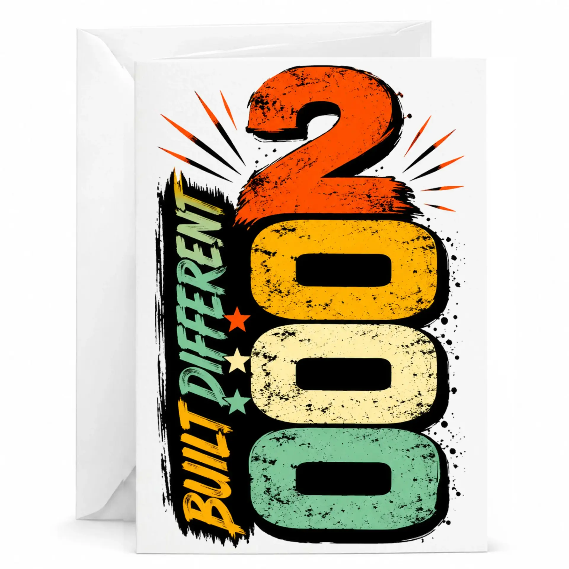 Greeting Card Built Different 2002 Retro Vintage Style Design for Birthday Celebration Milestone Achievement