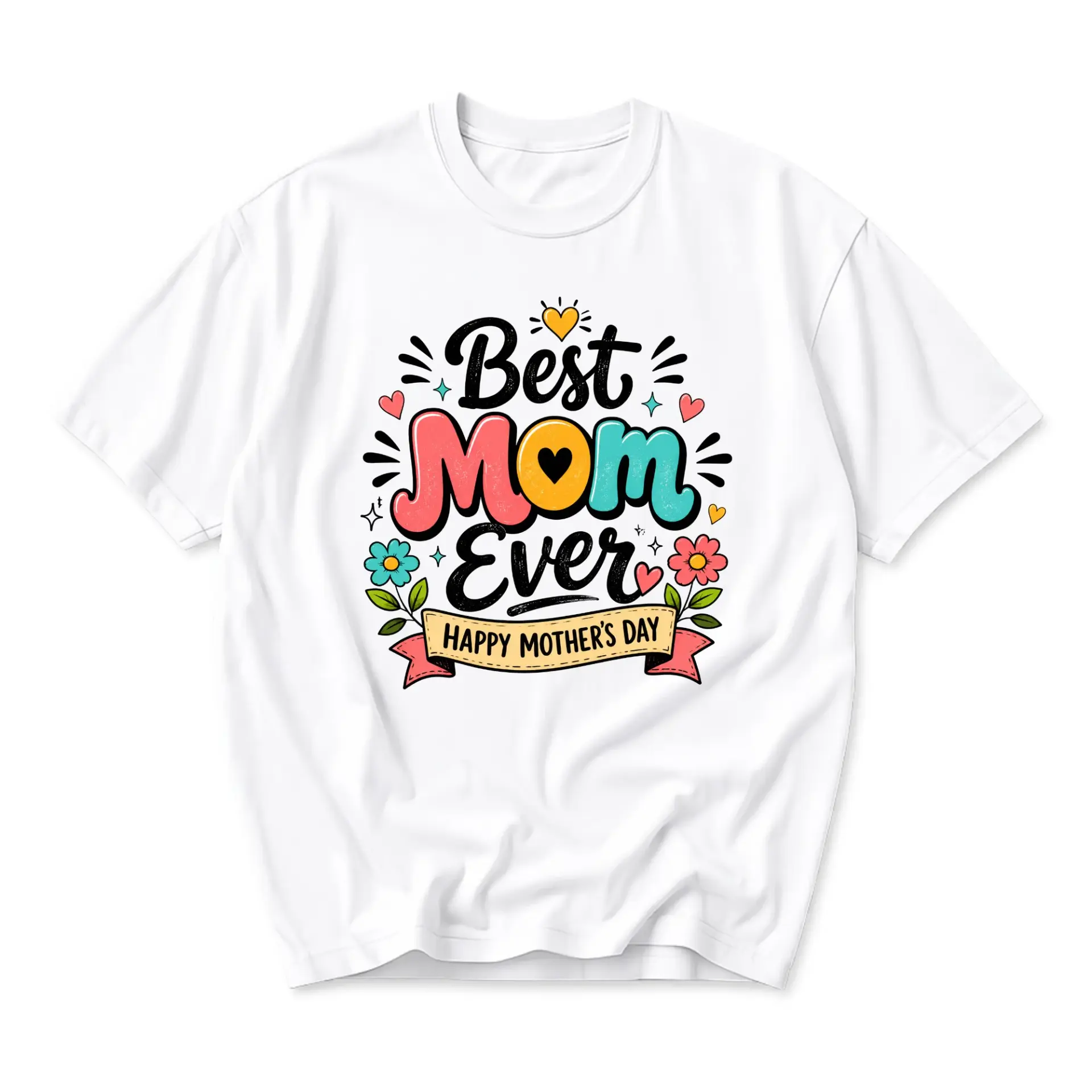 Graphic Tee Best Mom Ever Happy Mothers Day Unisex Crew Neck T-Shirt Soft