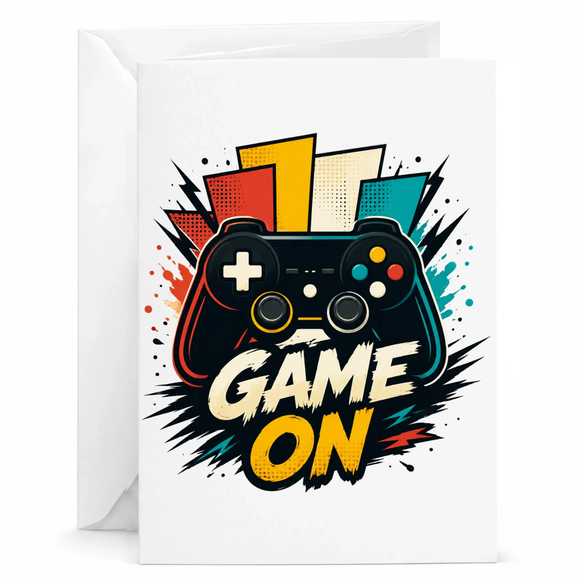 Greeting Card Game on Video Game Controller Design Enthusiast Professional Quality Stationery for Multiple Occasions