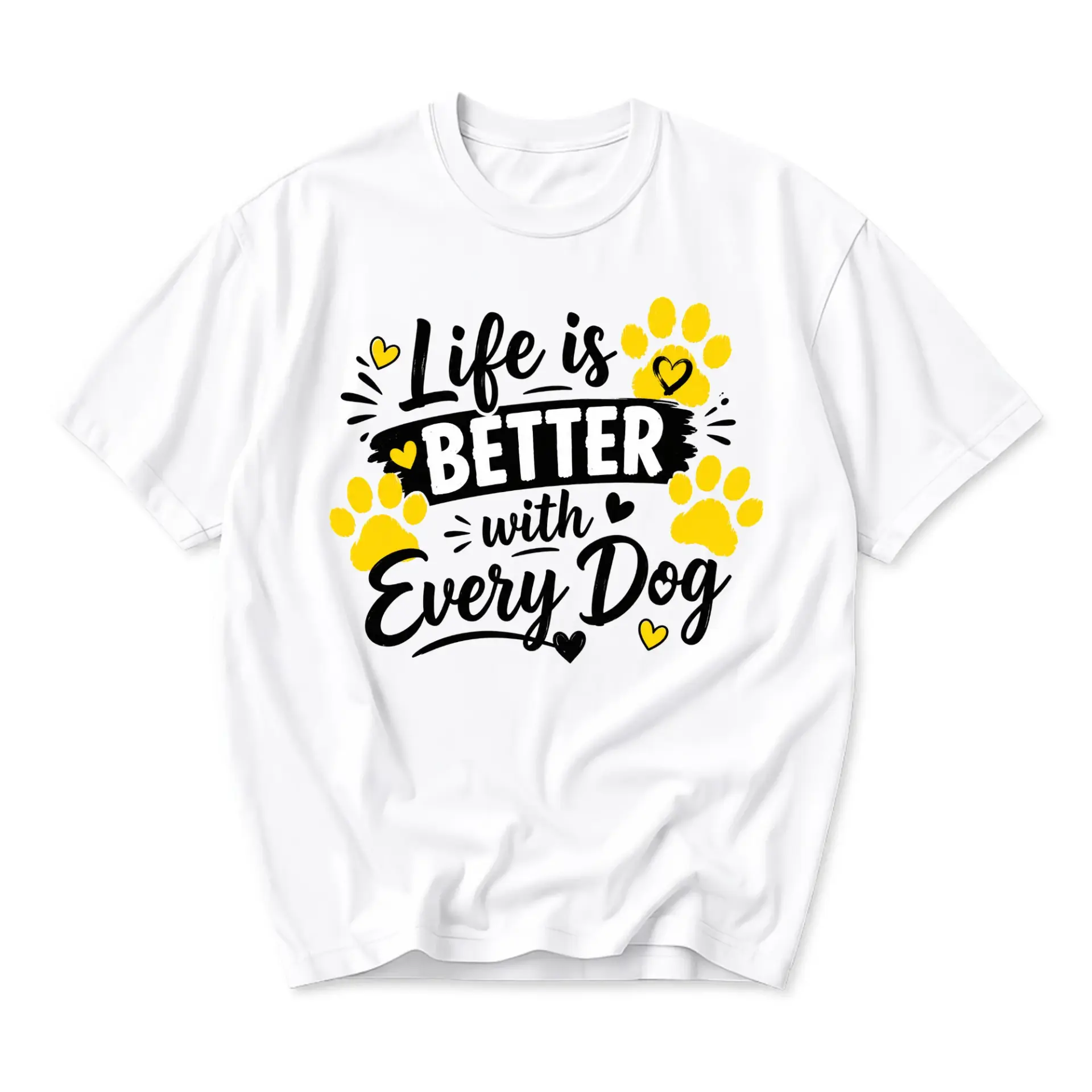 Graphic Tee Life Is Better with Every Dog Unisex Crew Neck Short Sleeve