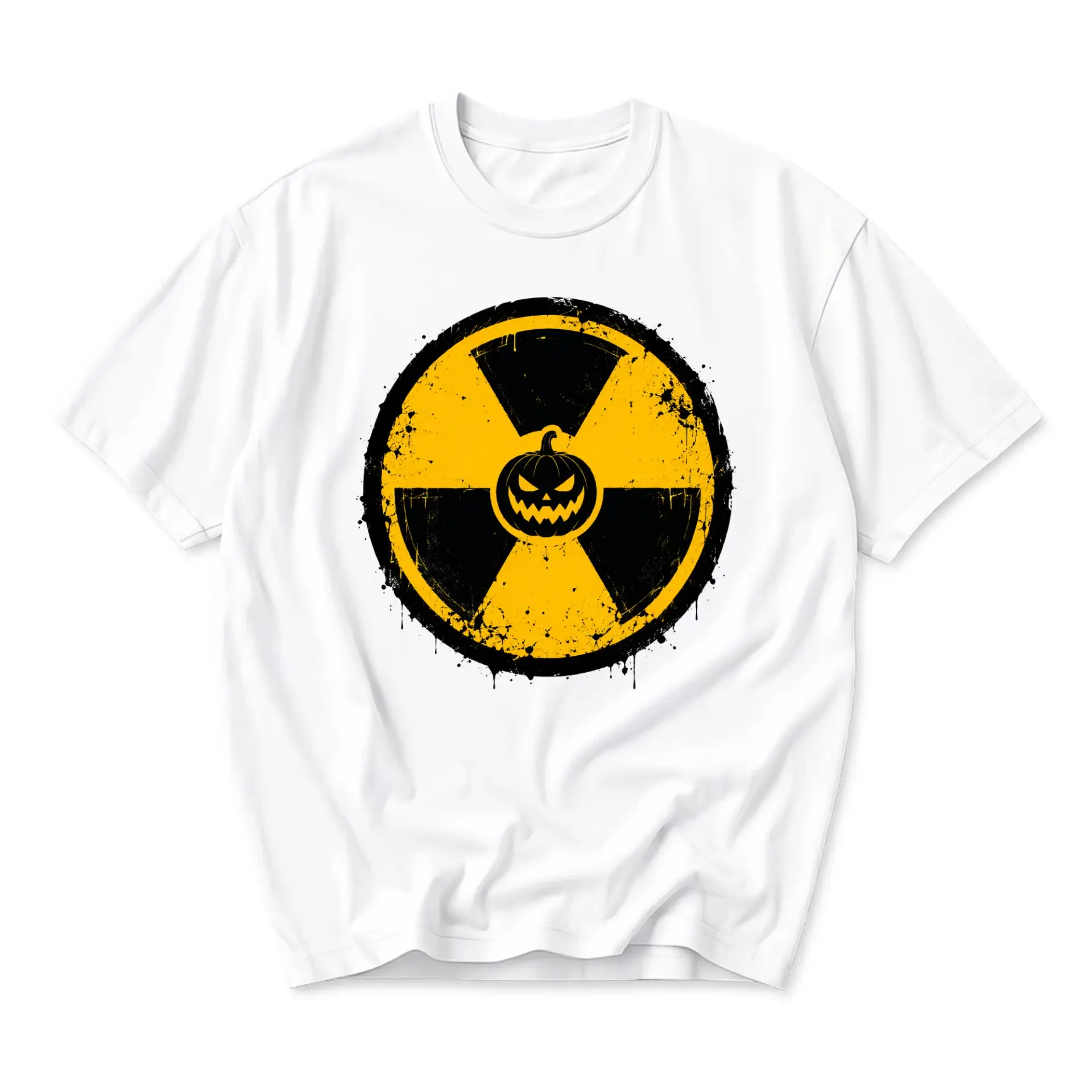 Graphic Tee Radioactive Jack O Lantern Halloween T-Shirt Unisex Crew Neck Seasonal Apparel for Casual Everyday Wear
