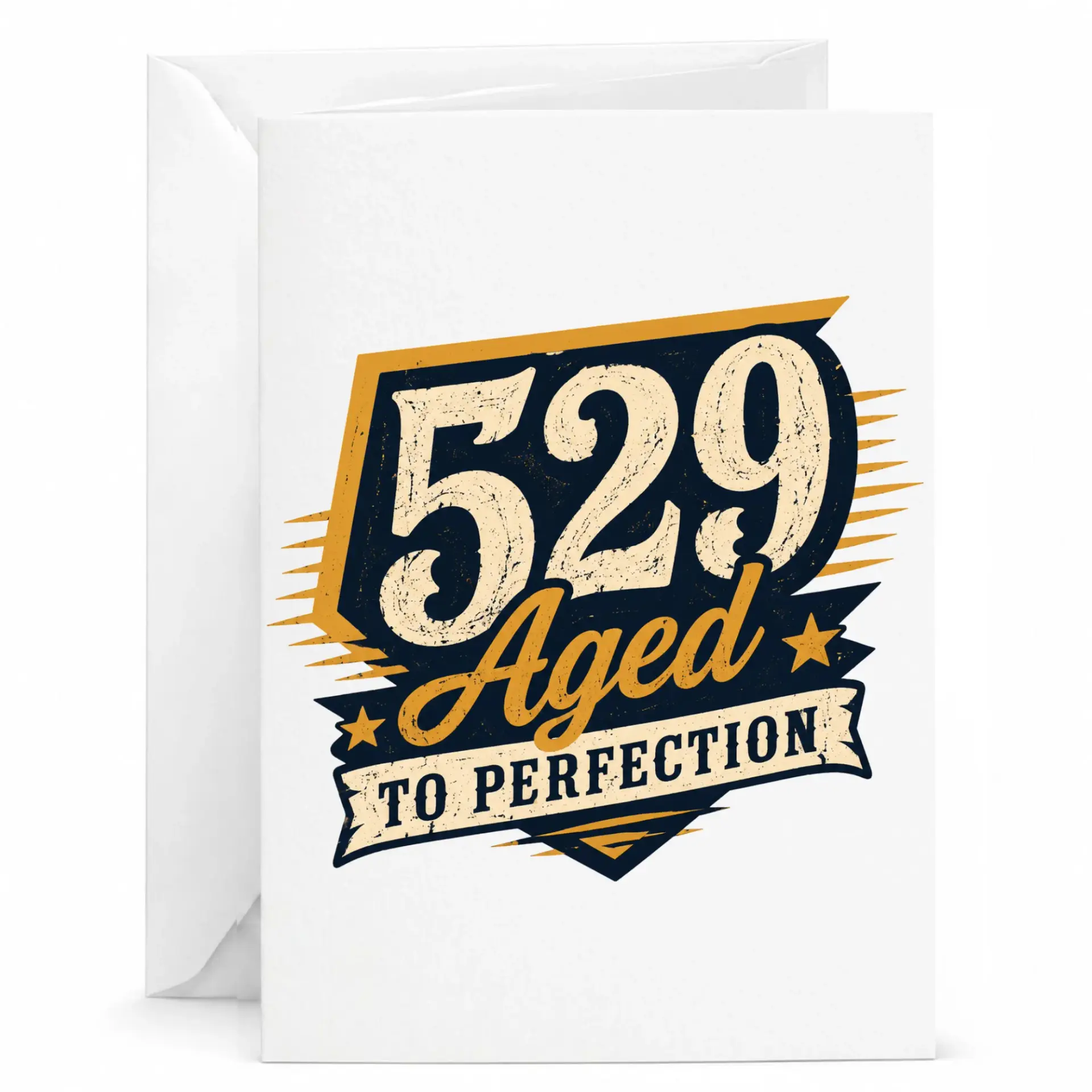 Birthday Card Funny Aged to Perfection 529 Design Heavyweight Greeting Card with Matching White Envelope for Milestone