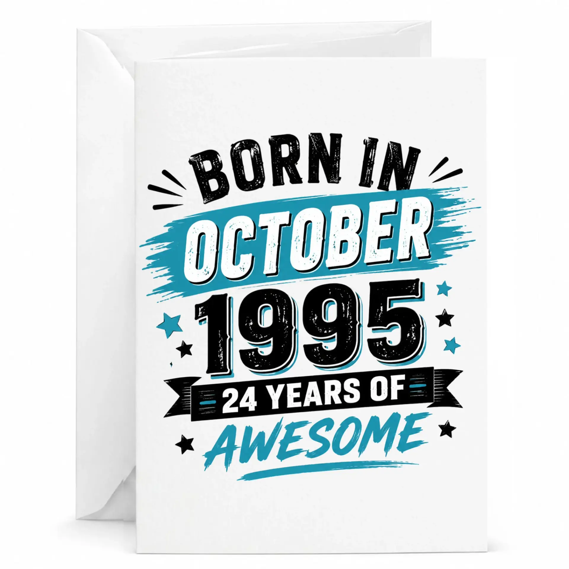 Birthday Card Born in October 1995 24 Years of Awesome Greeting Card Milestone Birthday Celebration Note Card