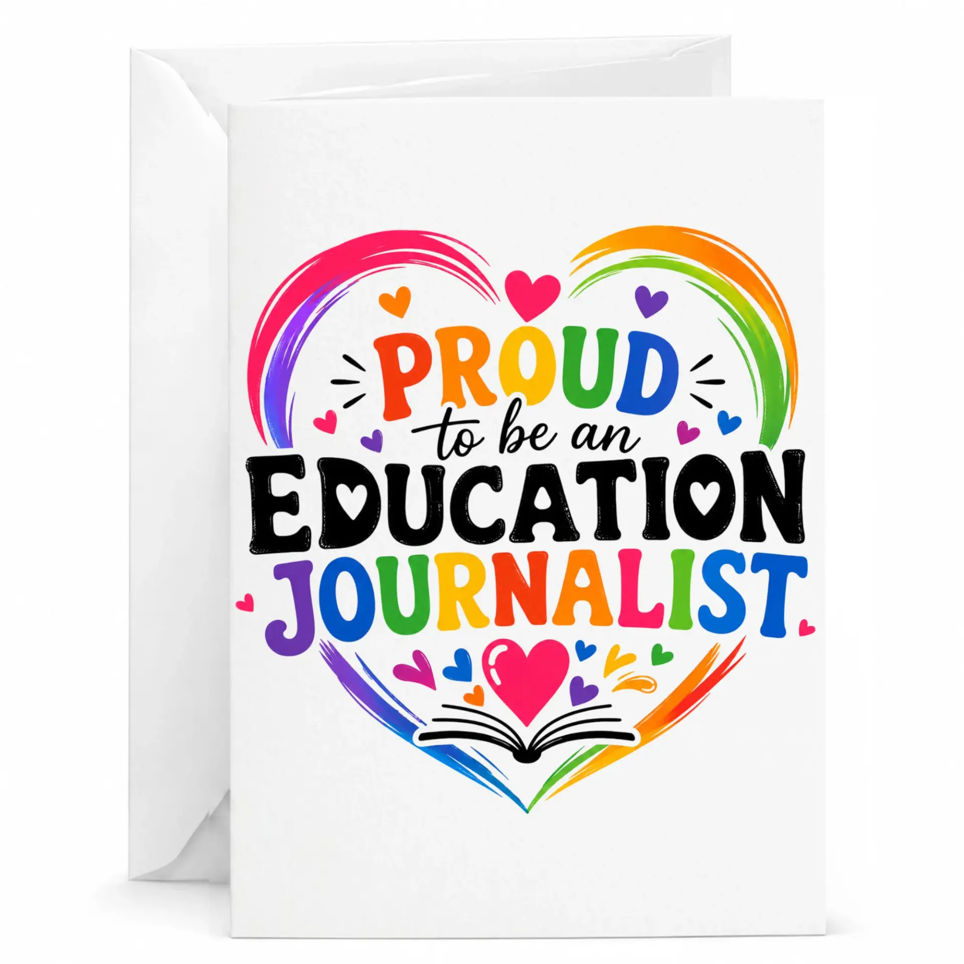 Proud to Be an Education Journalist Greeting Card Professional Achievement Note with Envelope 5x7 Inches