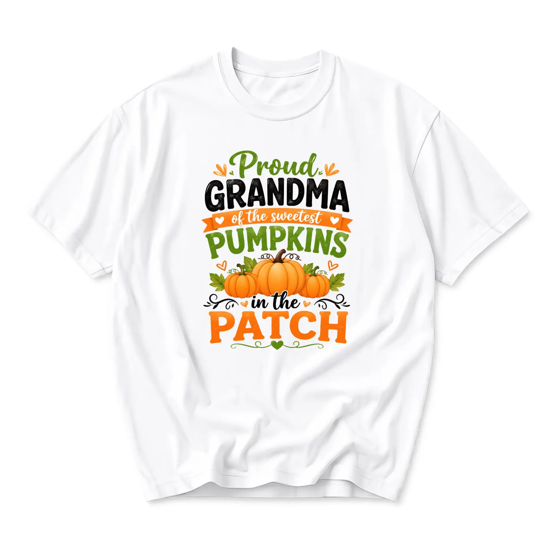 T-shirt Proud Grandma of the Sweetest Pumpkins in the Patch Fall Autumn Graphic Print Unisex Crew Neck Tee
