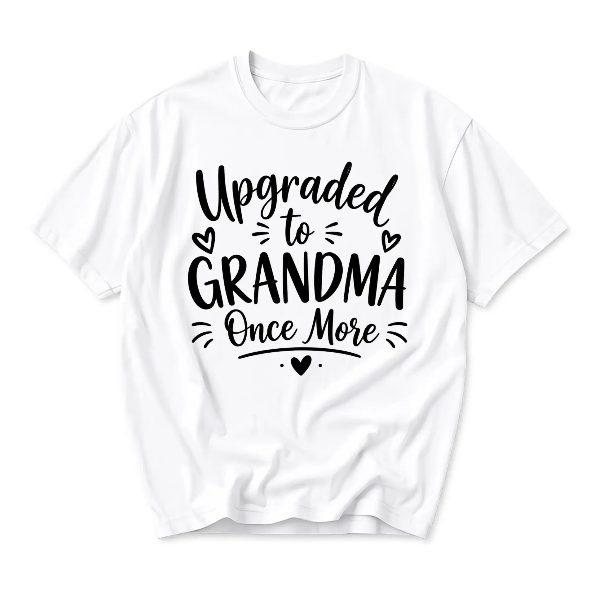 Graphic Tee Upgraded to Grandma Casual Crew Neck Shirt for Women Soft Cotton Blend Apparel Gift Her
