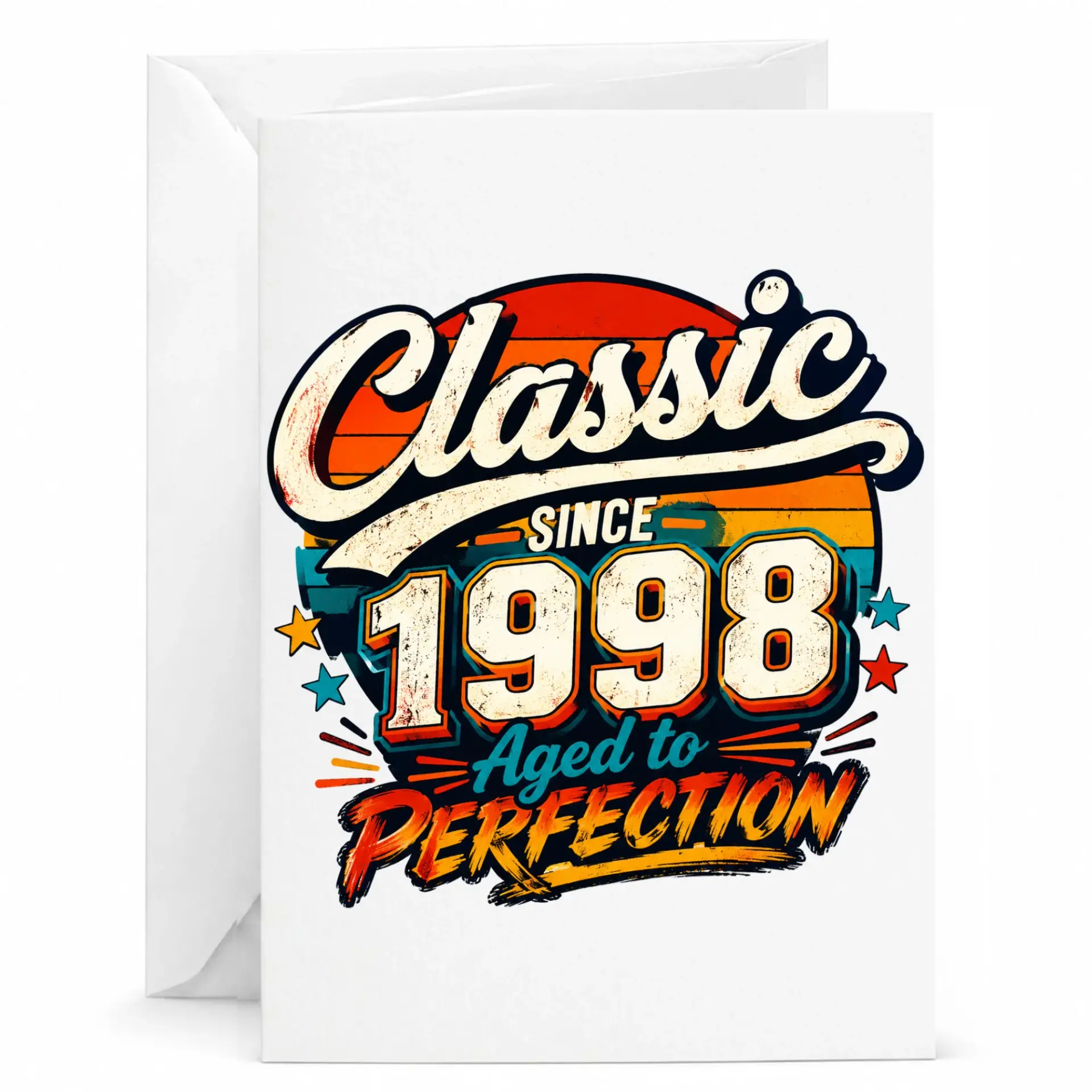 Birthday Card Classic Since 1998 Aged to Perfection Greeting Card with Matching Envelope for Milestone Celebration