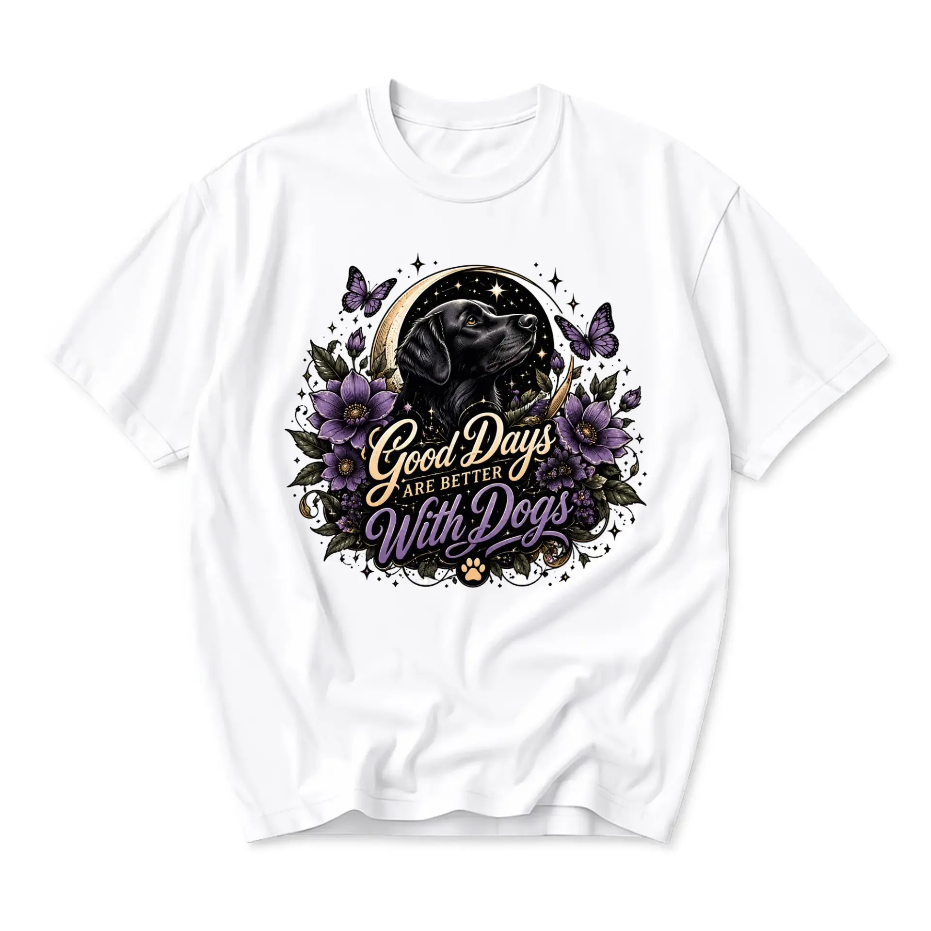Graphic Tee Good Days Are Better with Dogs Print Casual Unisex Cotton Crew Neck Short Sleeve Everyday Shirt
