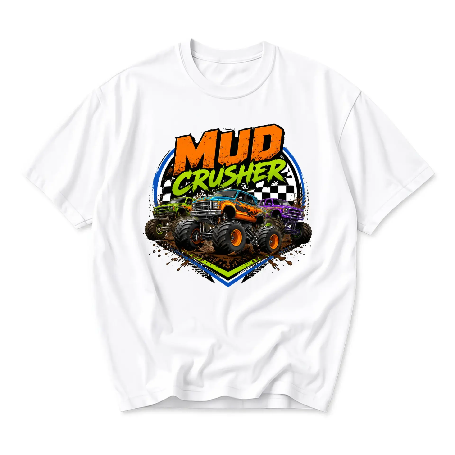 Graphic Tee Mud Crusher Monster Truck Off Road Racing Enthusiast Unisex Crew Neck Casual Cotton Blend Short Sleeve Shirt