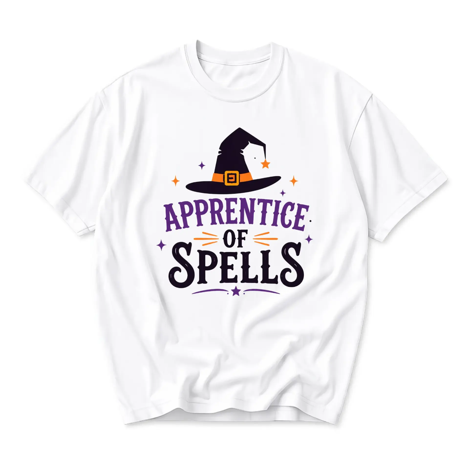 Graphic Tee Apprentice of Spells Wizard Hat Design Unisex Casual Cotton Crew Neck Short Sleeve Everyday Fashion Shirt