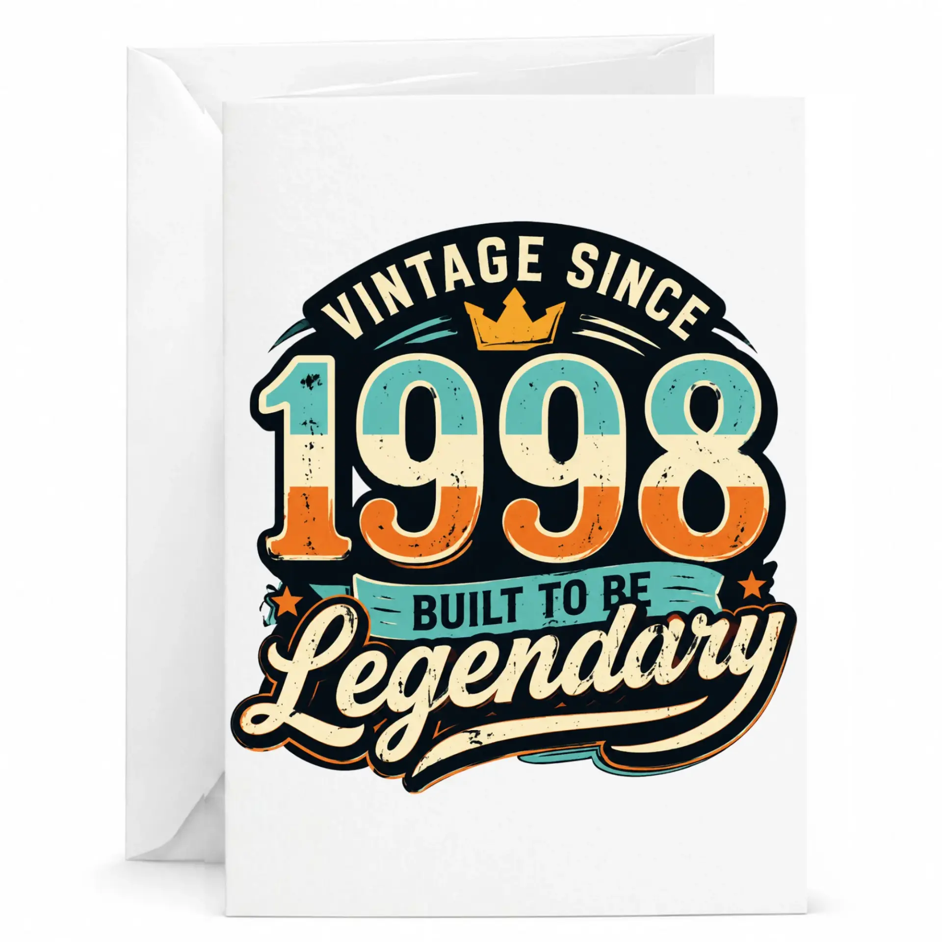 Birthday Card Vintage Since 1998 Built to Be Legendary Greeting Card for Milestone Birthdays and Celebrations