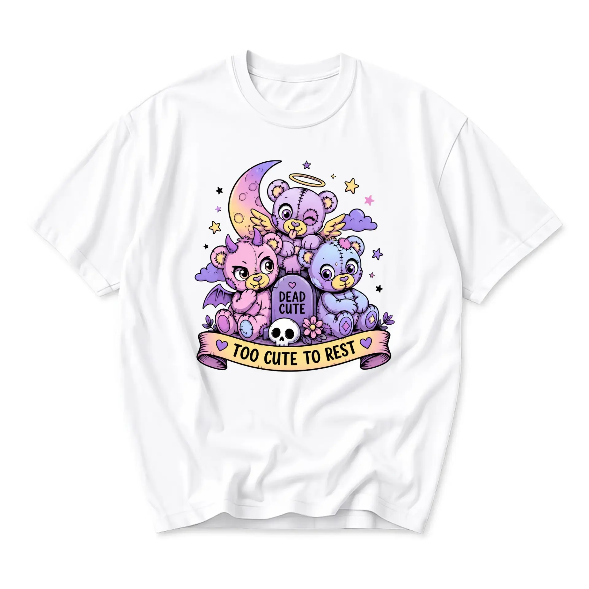 Funny Shirt Too Cute to Rest Graphic Tee Unisex Cotton Crew Neck Casual Top for Everyday Wear and Artistic Expression