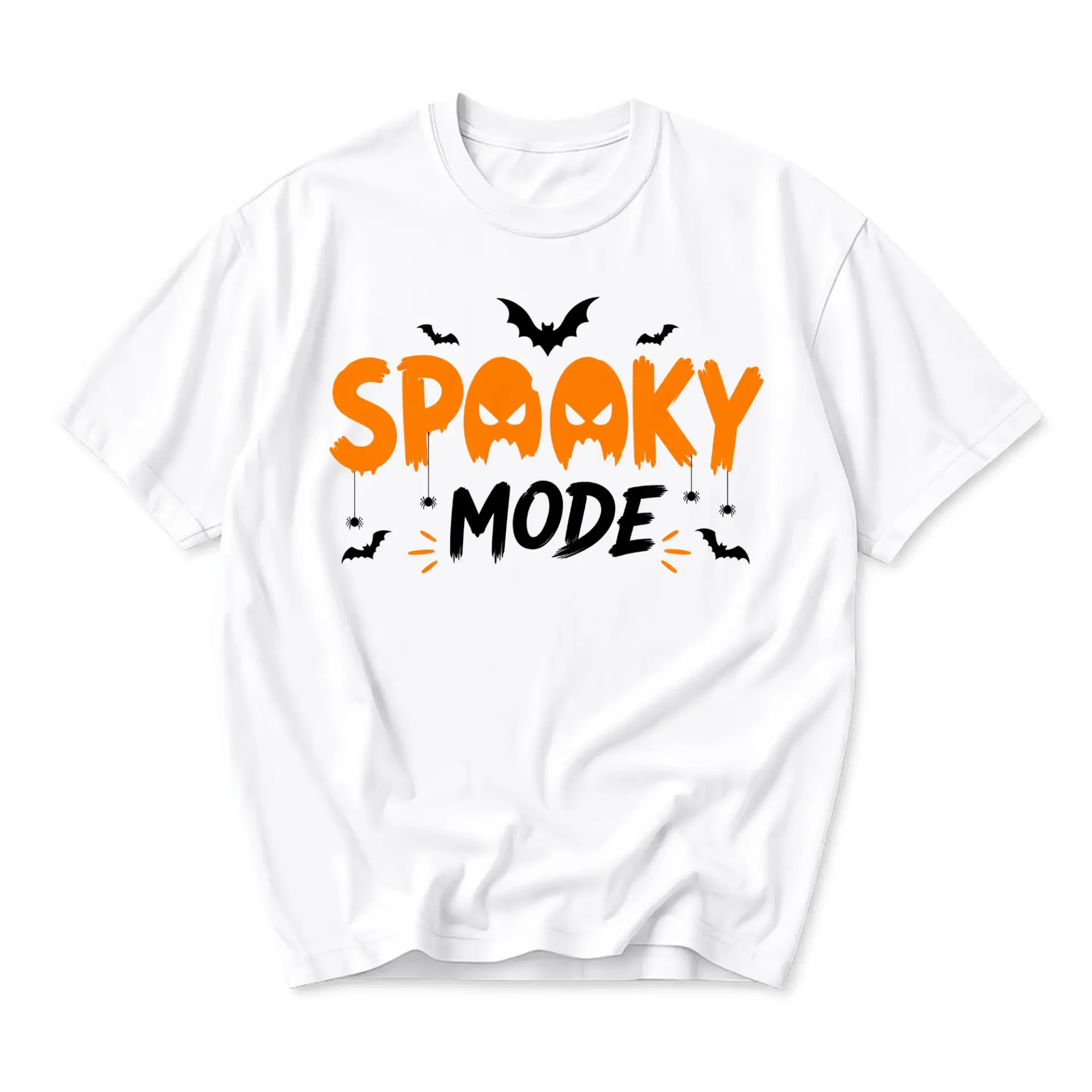 Graphic Tee Spooky Mode Halloween Shirt Unisex Casual Crew Neck Soft Cotton Blend Top for Seasonal Holiday Wear