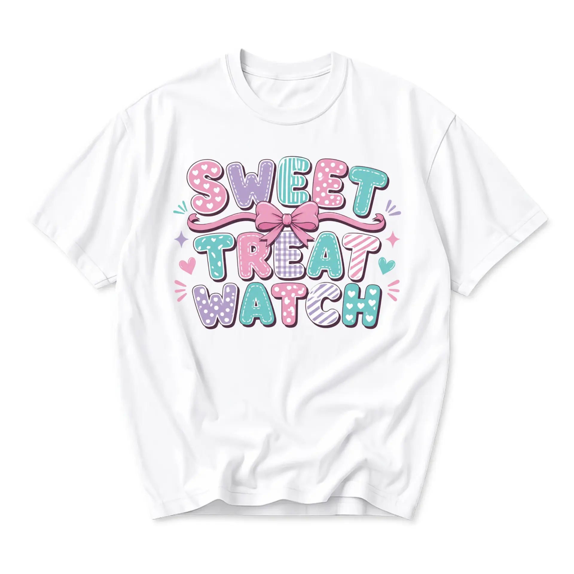 Graphic Tee Sweet Treat Watch Print Unisex Casual Crew Neck T-Shirt Soft Preshrunk Cotton Blend Everyday Apparel