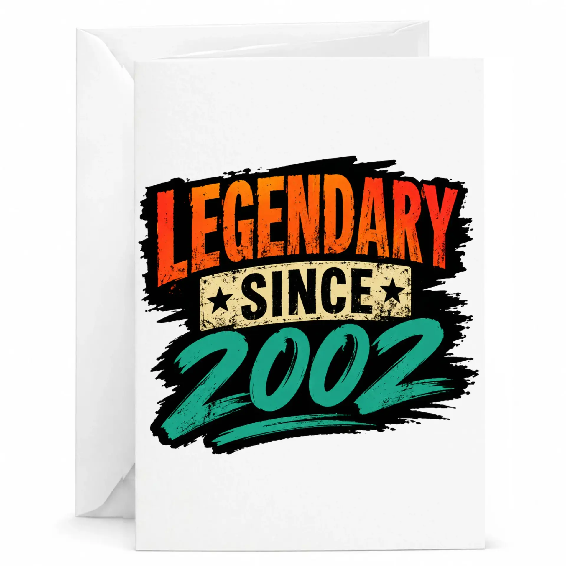 Birthday Card Legendary Since 2002 Retro Style Milestone Celebration Greeting Card for Milestone Year Anniversary