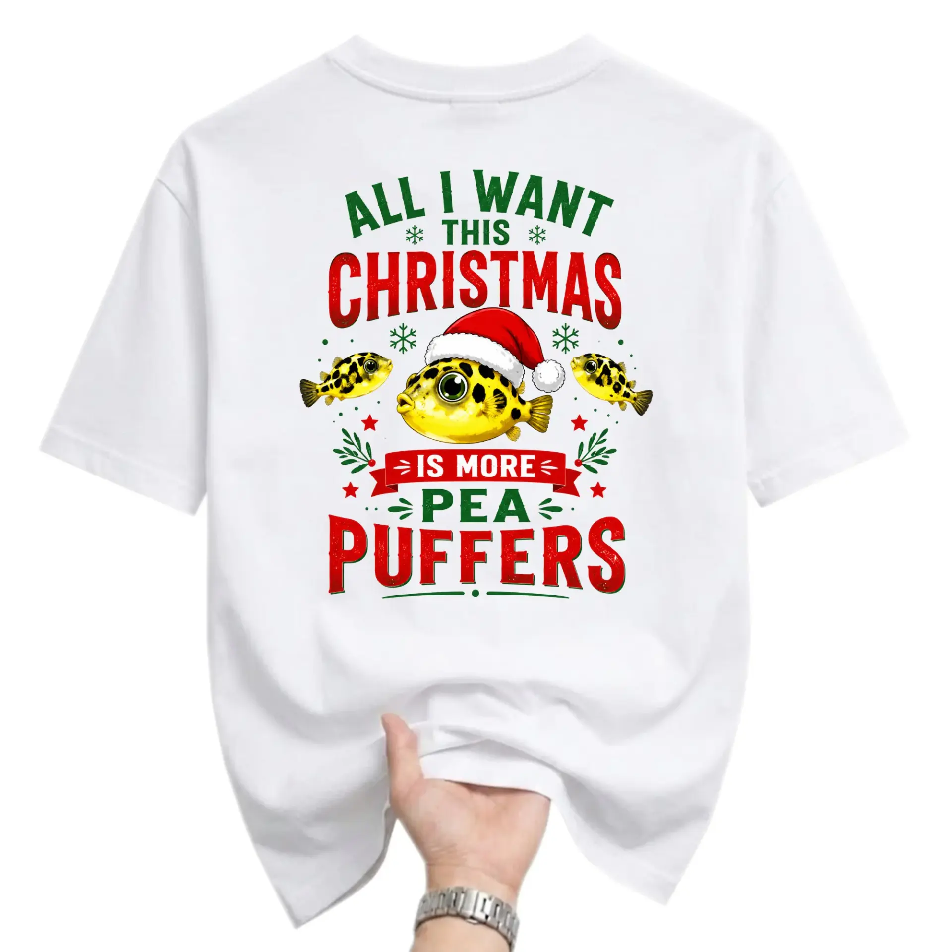 Funny Shirt All I Want This Christmas Is More Pea Puffers Graphic Tee